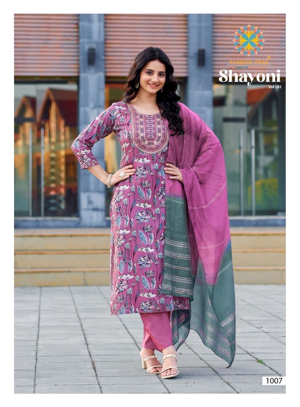 PASSION TREE SHAYONI VOL 1 STRAIGHT KURTI WITH PANT & DUPATTA SET