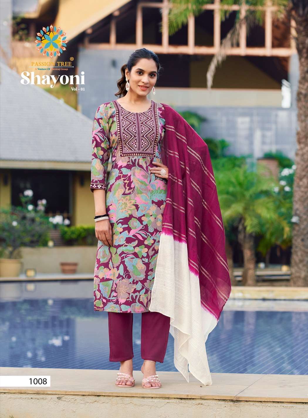 PASSION TREE SHAYONI VOL 1 STRAIGHT KURTI WITH PANT & DUPATTA SET