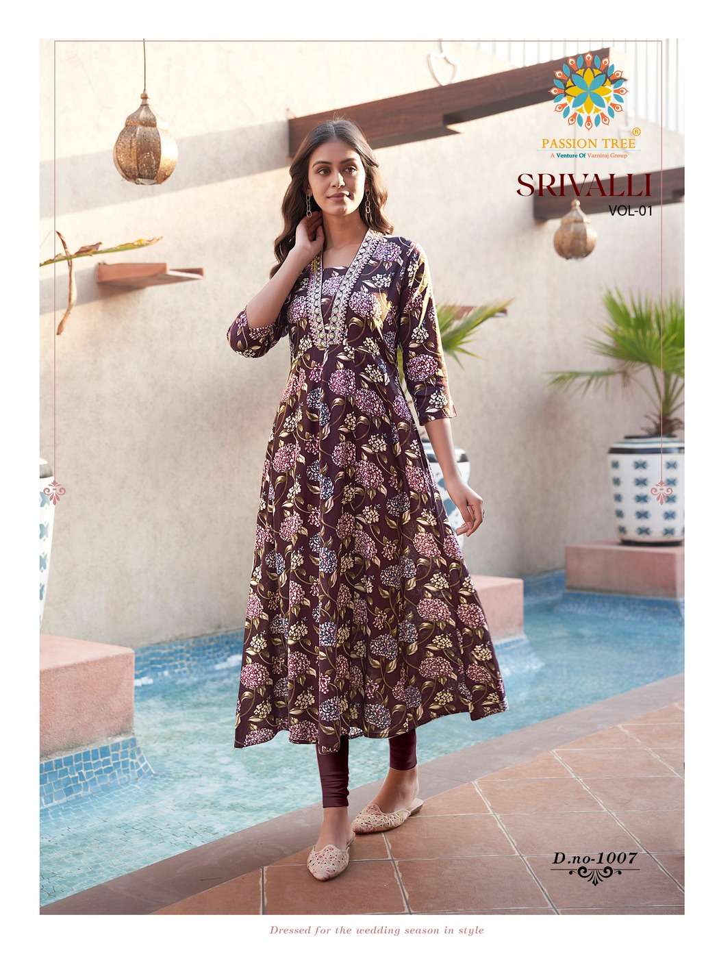 PASSION TREE SRIVALLI VOL 1 FANCY PRINT LADIES GOWN KURTI