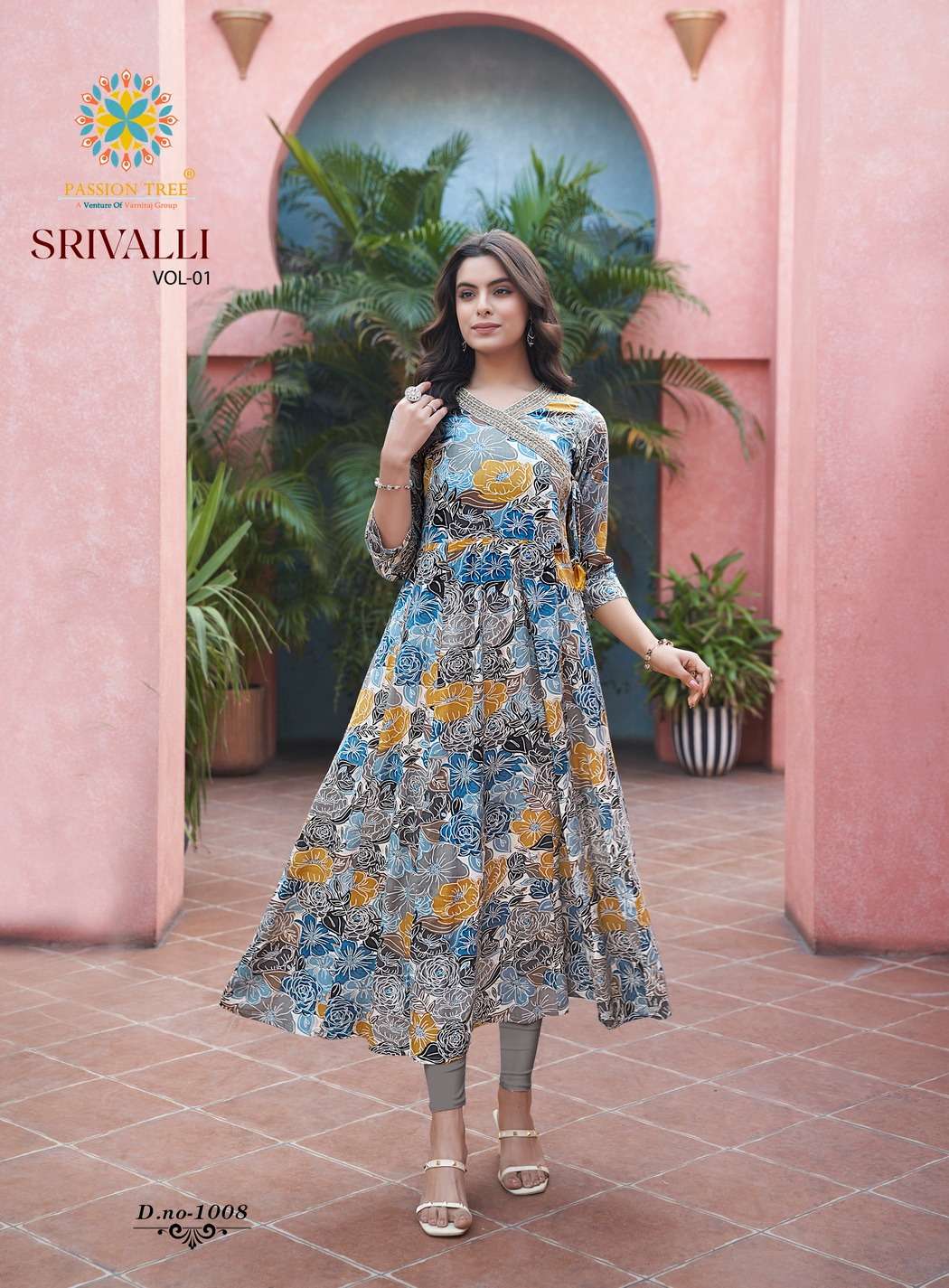 PASSION TREE SRIVALLI VOL 1 FANCY PRINT LADIES GOWN KURTI
