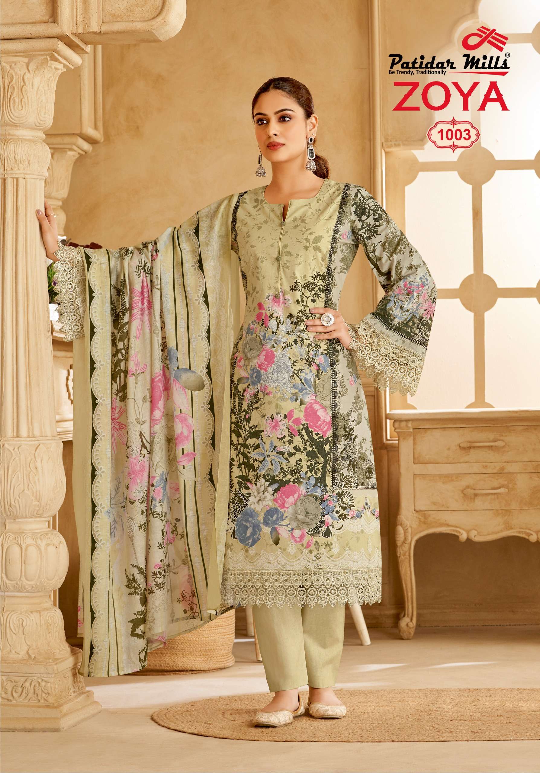 PATIDAR MILLS ZOYA VOL 1 COTTON DIGITAL KARACHI PRINT SALWAR SUIT