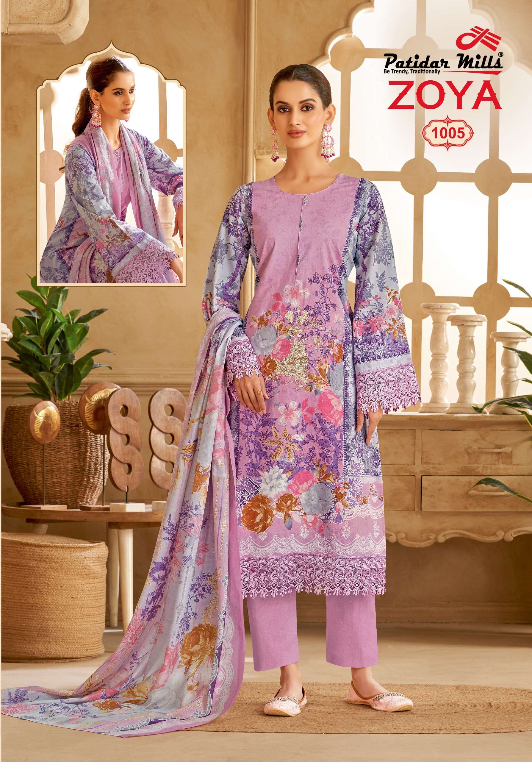 PATIDAR MILLS ZOYA VOL 1 COTTON DIGITAL KARACHI PRINT SALWAR SUIT