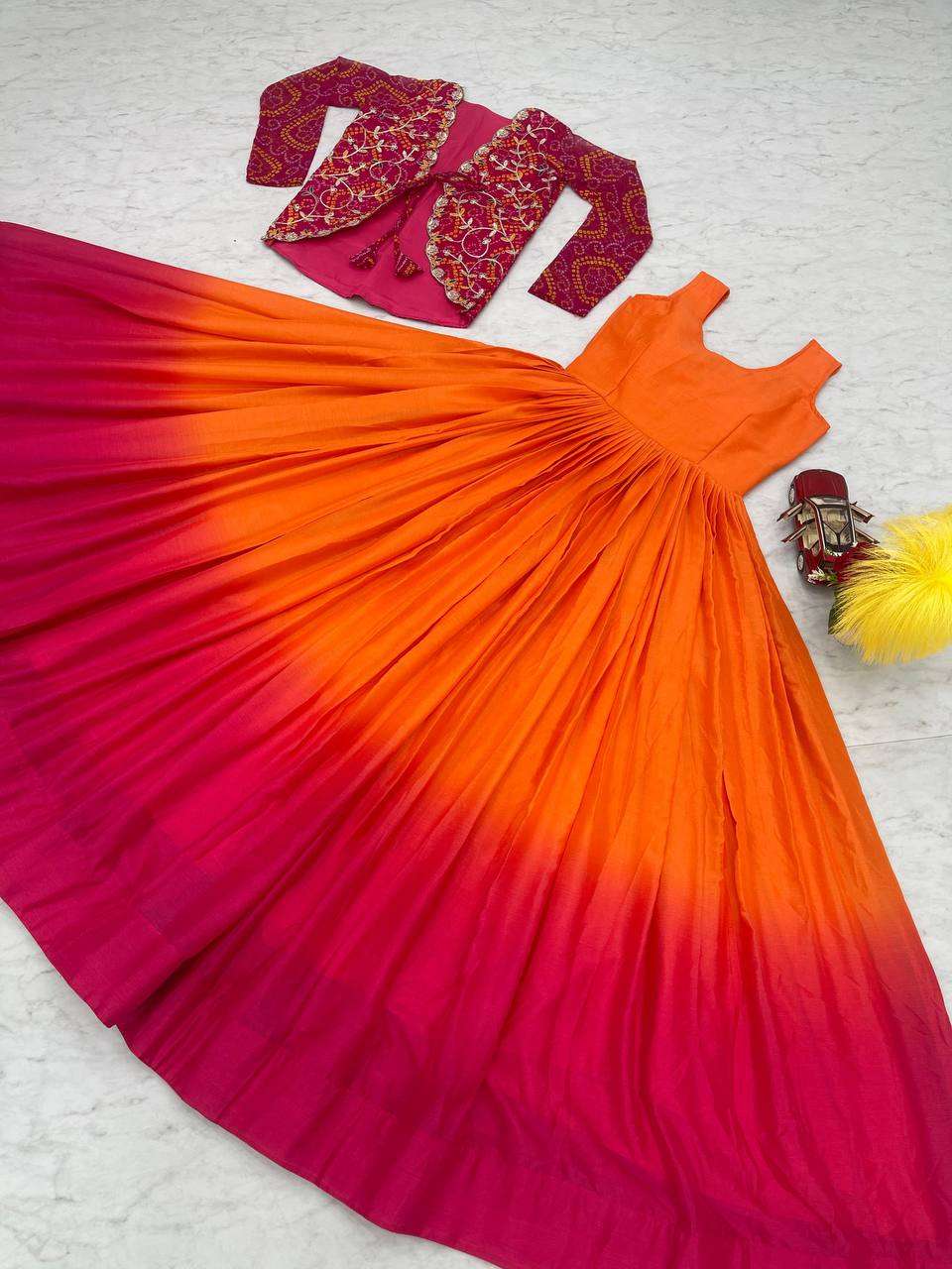 RAM 042 FANCY SHADED FABRIC GOWN WITH JACKET 