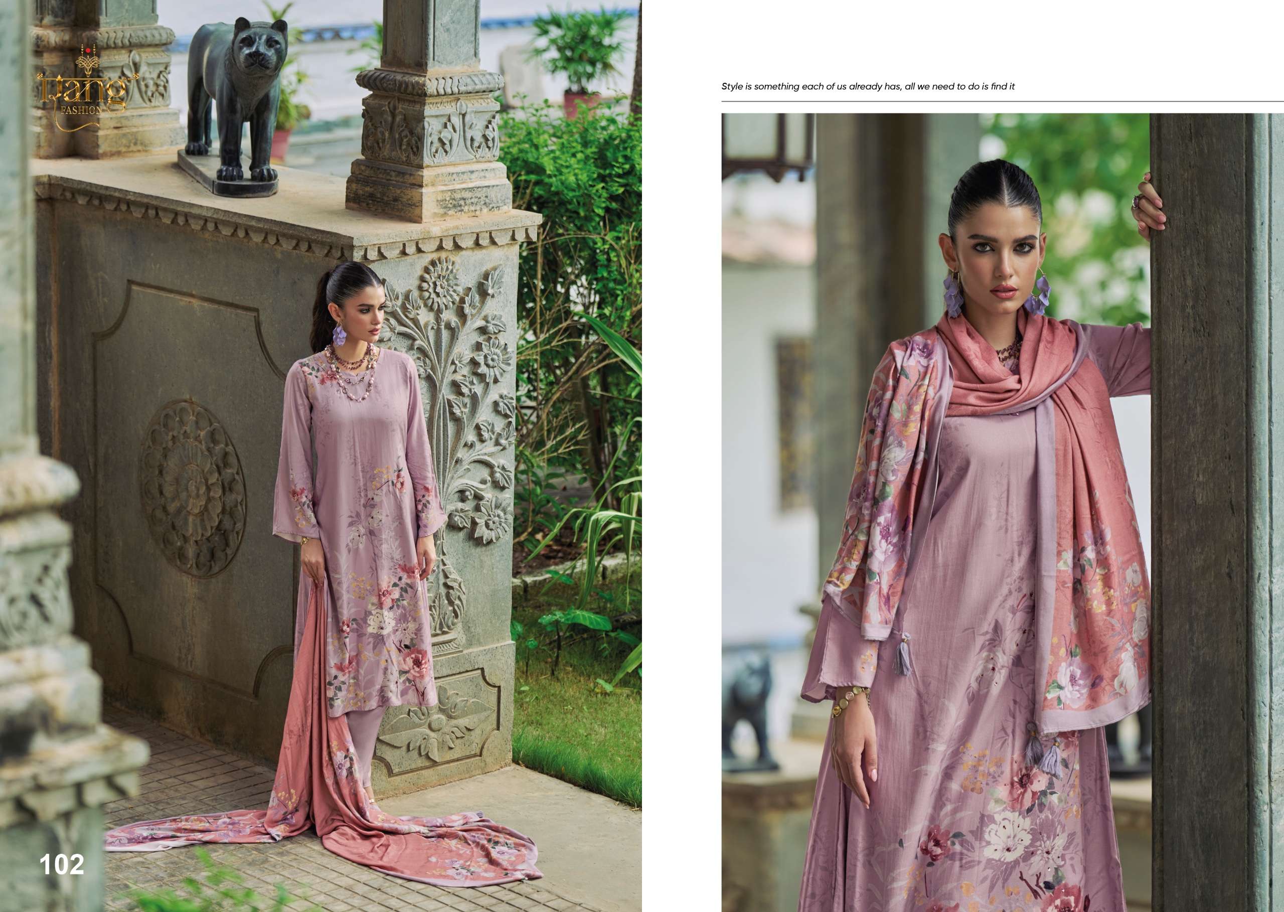 RANG FASHION VENETIAN VOL 2 VISCOSE DIGITAL PRINT WITH FANCY WORK SUIT