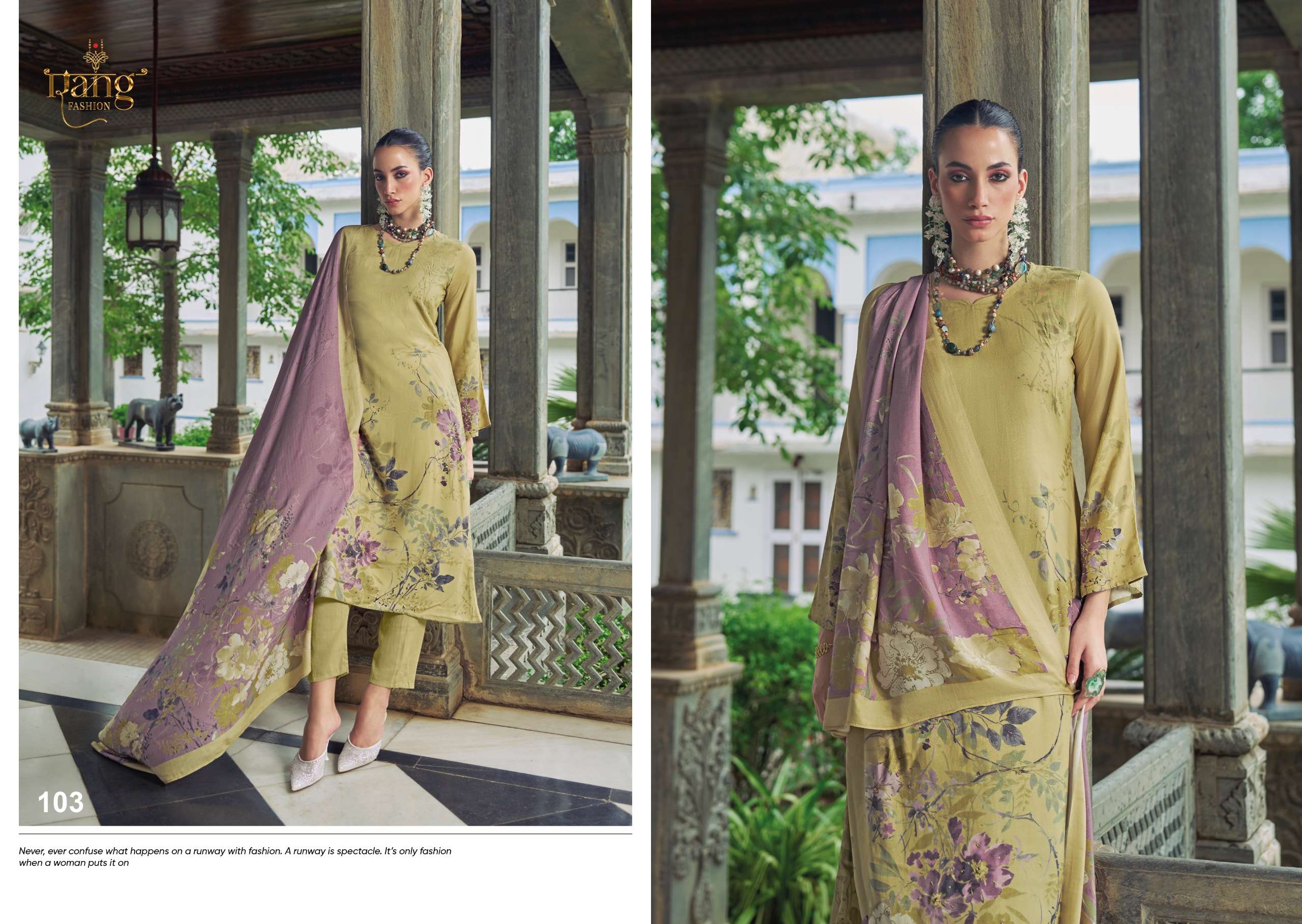 RANG FASHION VENETIAN VOL 2 VISCOSE DIGITAL PRINT WITH FANCY WORK SUIT