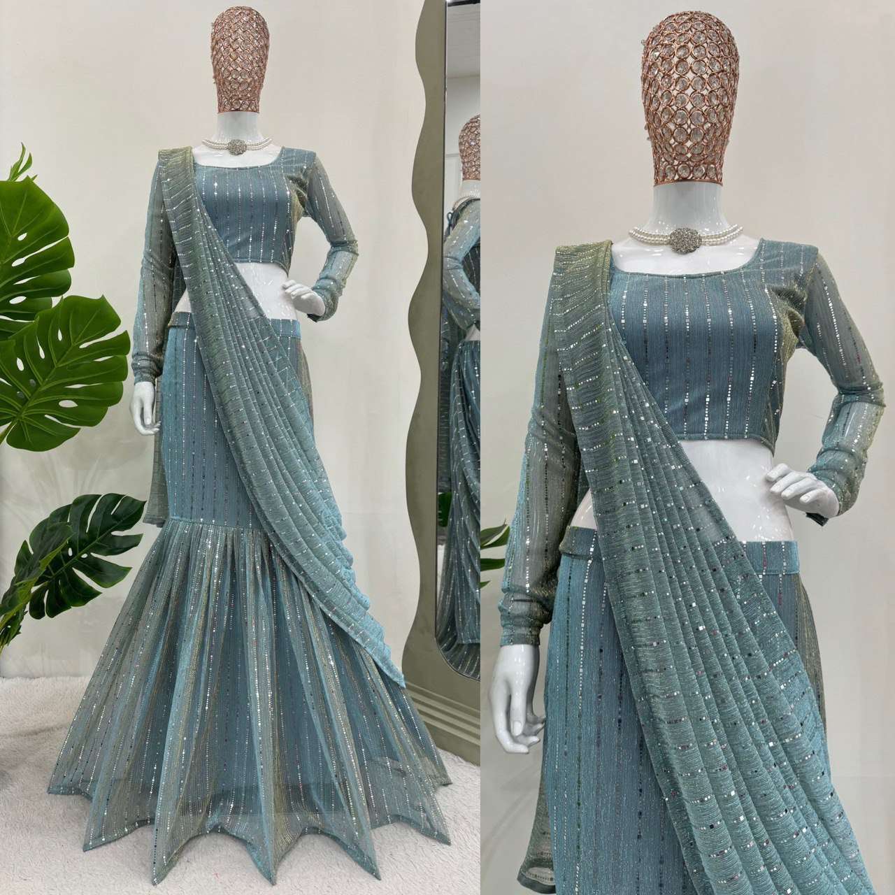 RTC 6475 HEAVY GORGEOUS LOOK DESIGNER PARTY WEAR LEHENGA SAREE