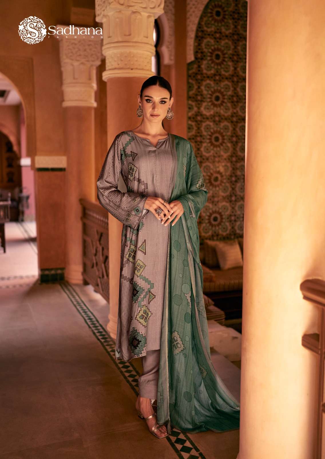 SADHANA FASHION HAYAT MUSLIN SILK DIGITAL PRINTS WITH FANCY WORK SUIT