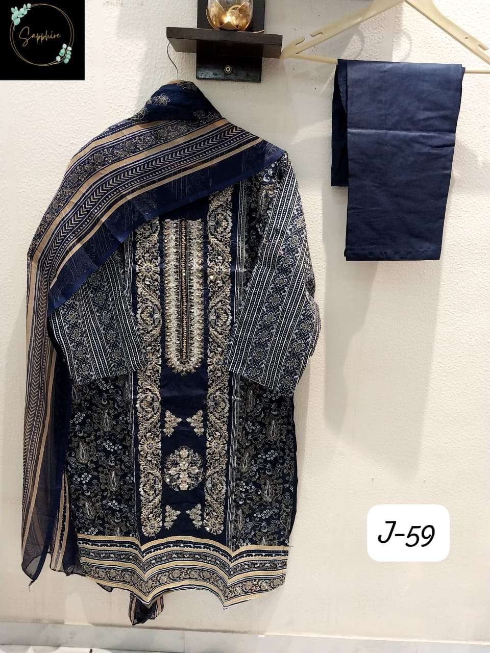 SAPPHIRE JAZMIN J 59 LAWN COTTON FANCY EMBROIDERY WORK SUIT