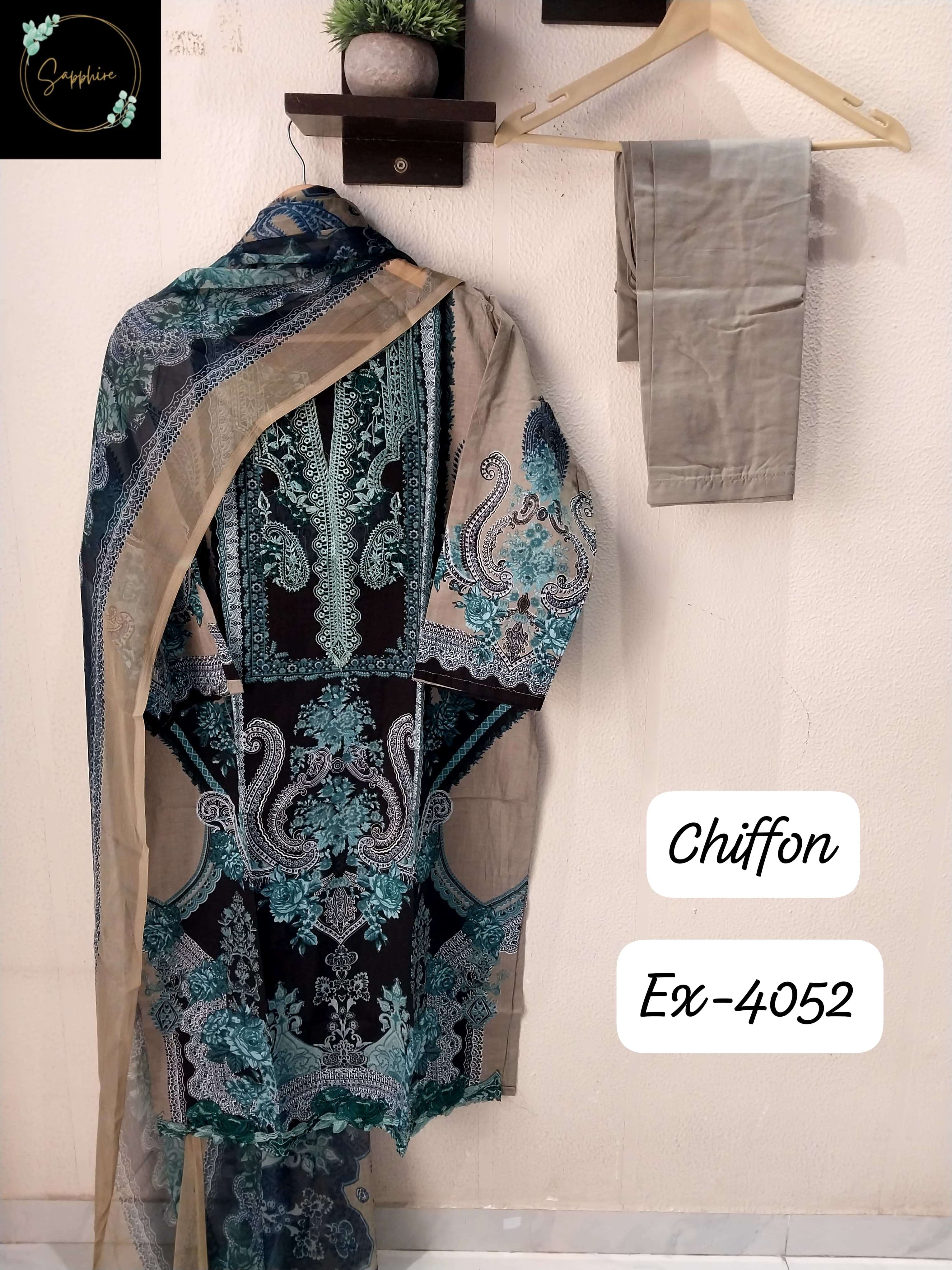 SAPPHIRE JAZMIN SUPER HIT COLLECTION VOL 3 LAWN COTTON DESIGNER WORK SUIT