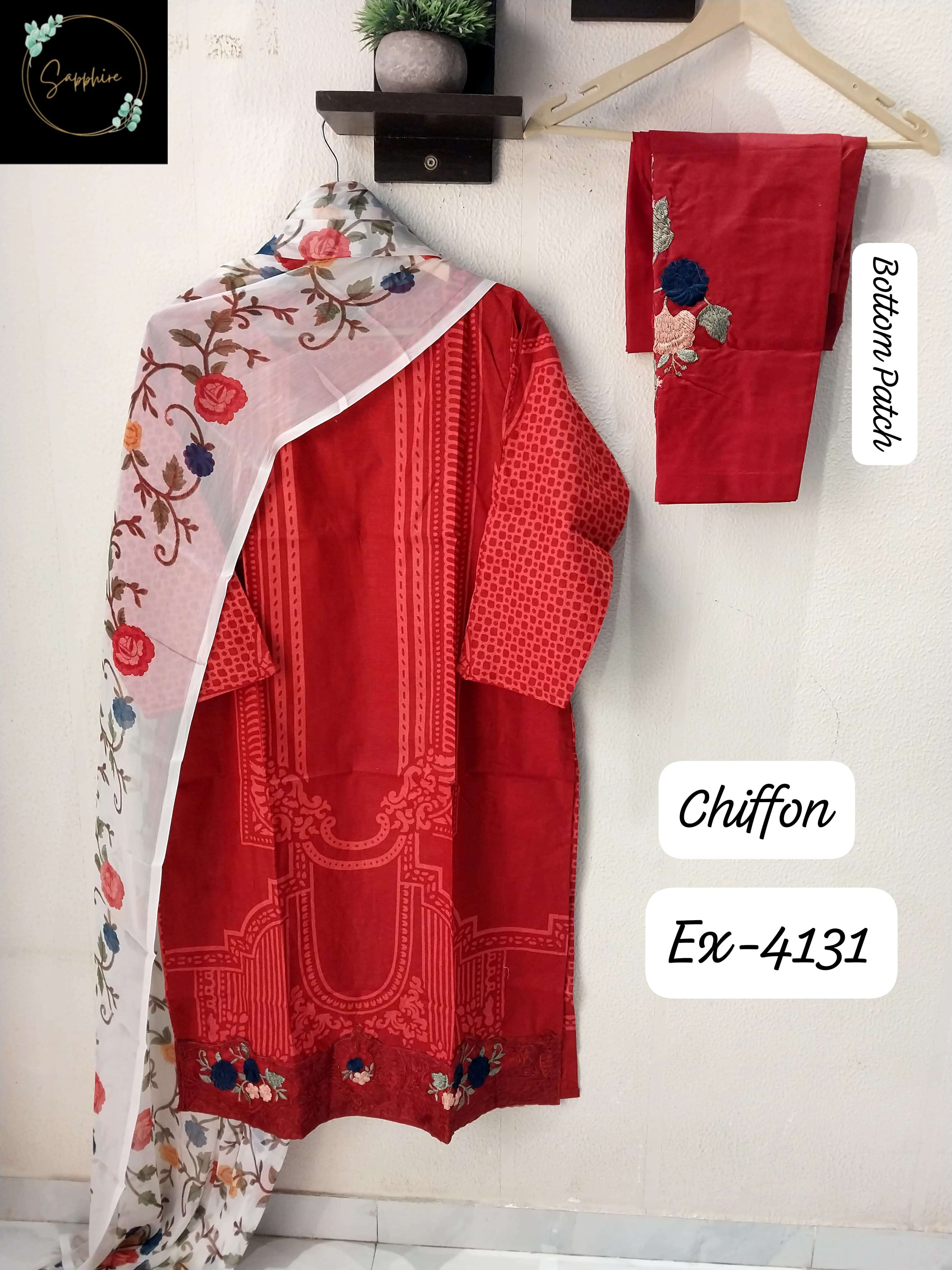 SAPPHIRE JAZMIN SUPER HIT COLLECTION VOL 3 LAWN COTTON DESIGNER WORK SUIT