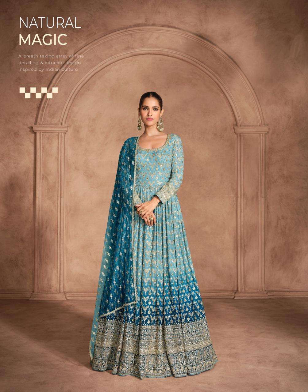 SAYURI DESIGNER ADITI GEROGETTE HEAVY ELEGANT DESIGNER LONG GOWN DRESS