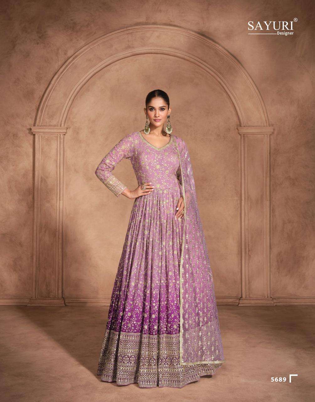 SAYURI DESIGNER ADITI GEROGETTE HEAVY ELEGANT DESIGNER LONG GOWN DRESS