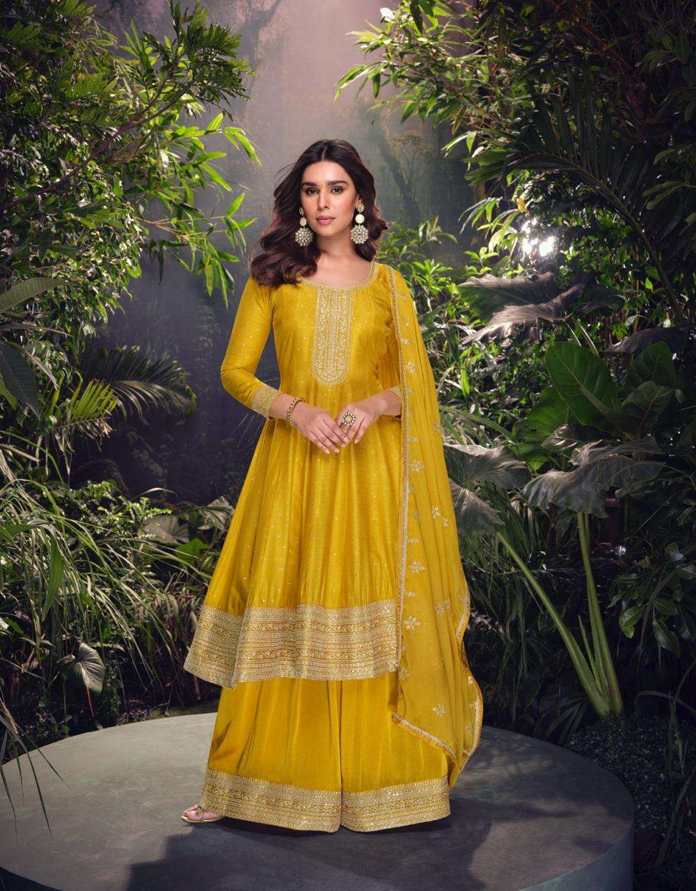 SAYURI DESIGNER AKSHARA JACQUARD SILK HEAVY DESIGNER SUIT