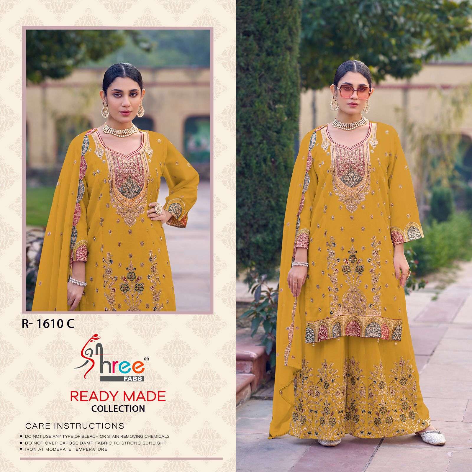 SHREE FABS R 1610 VISCOSE HEAVY EMBROIDERED WEDDING WEAR SUIT