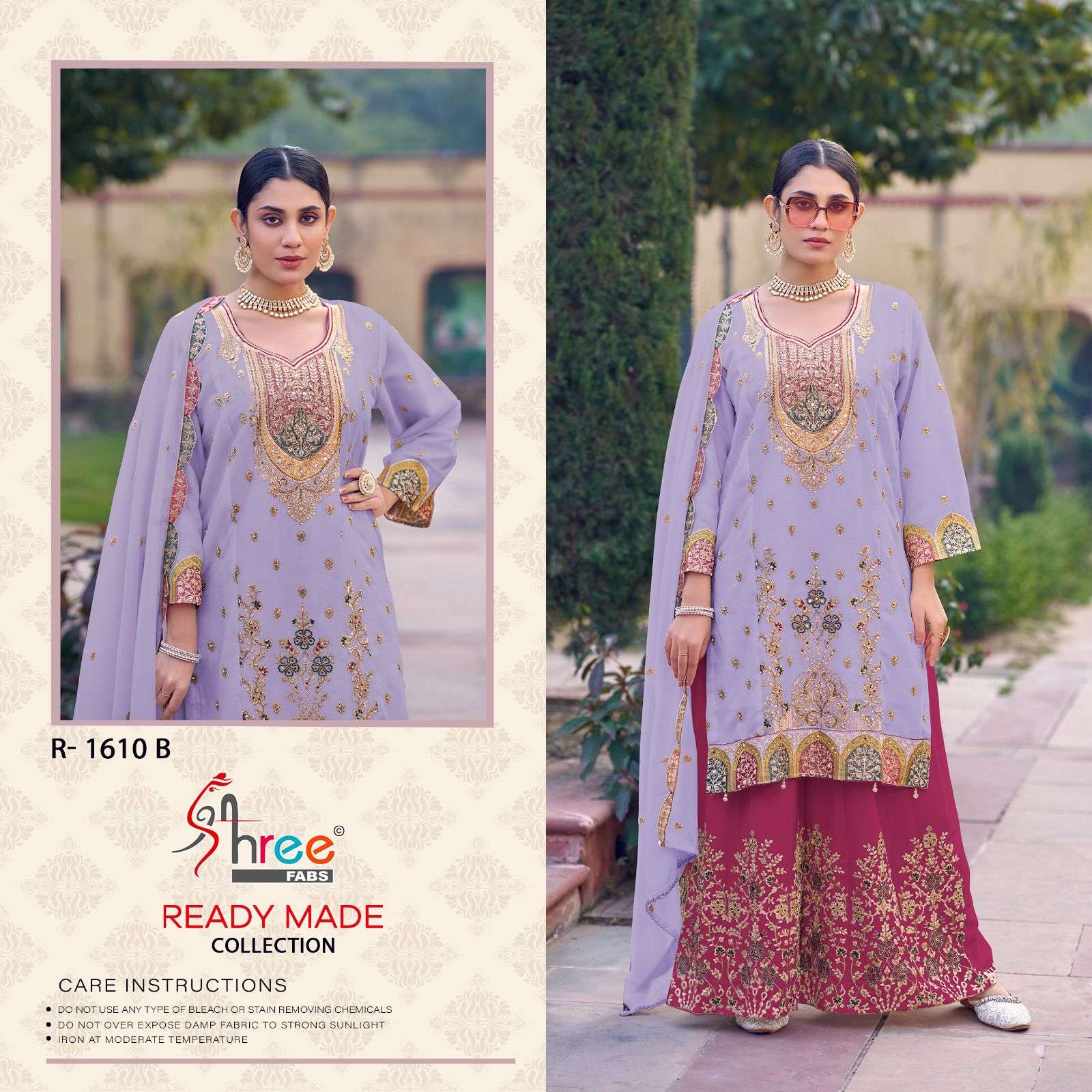 SHREE FABS R 1610 VISCOSE HEAVY EMBROIDERED WEDDING WEAR SUIT