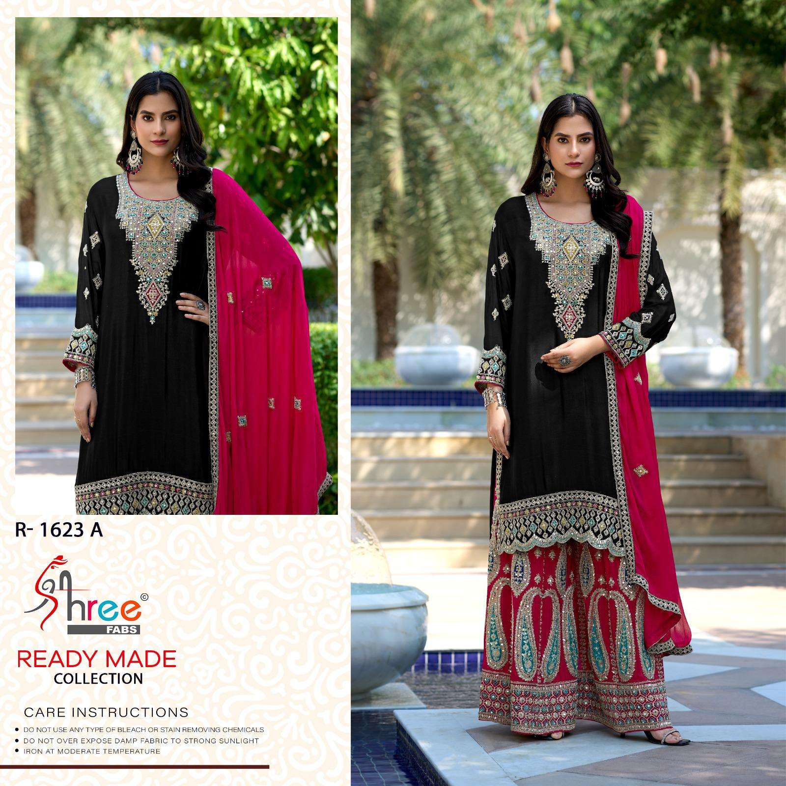 SHREE FABS R 1623 HEAVY EMBROIDERD WEDDING WEAR SHARARA SUIT