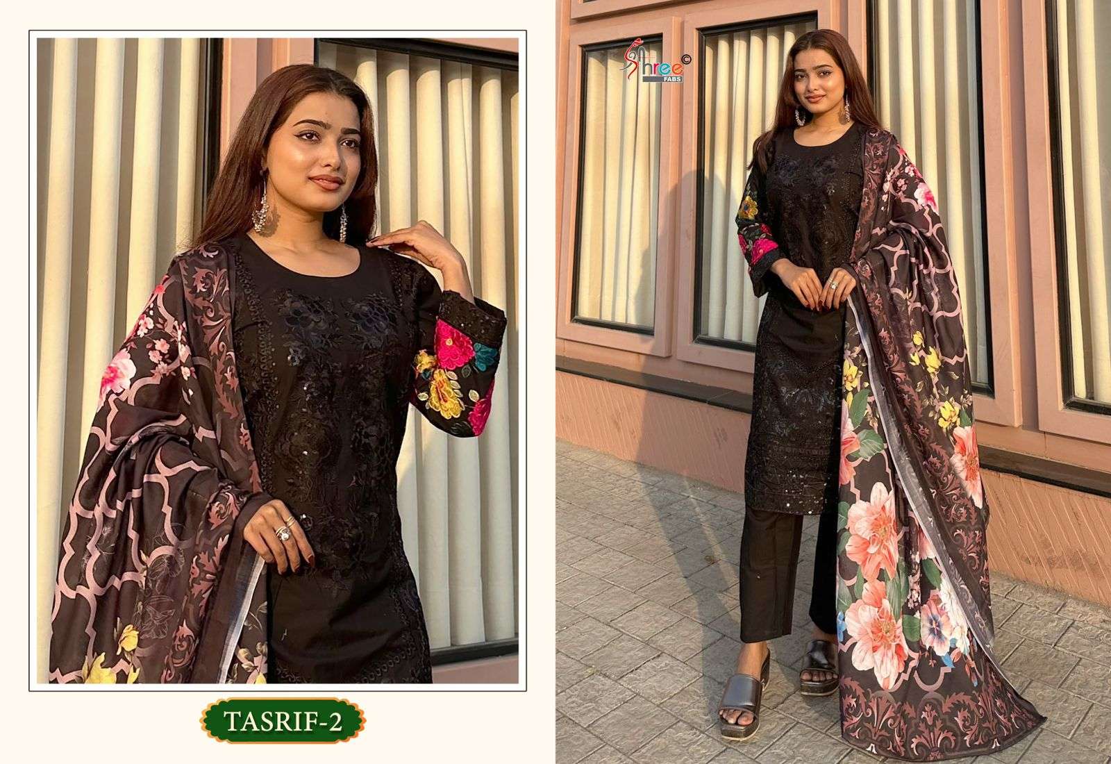 SHREE FABS TASRIF COTTON EMBROIDERIES WORK FANCY SUIT
