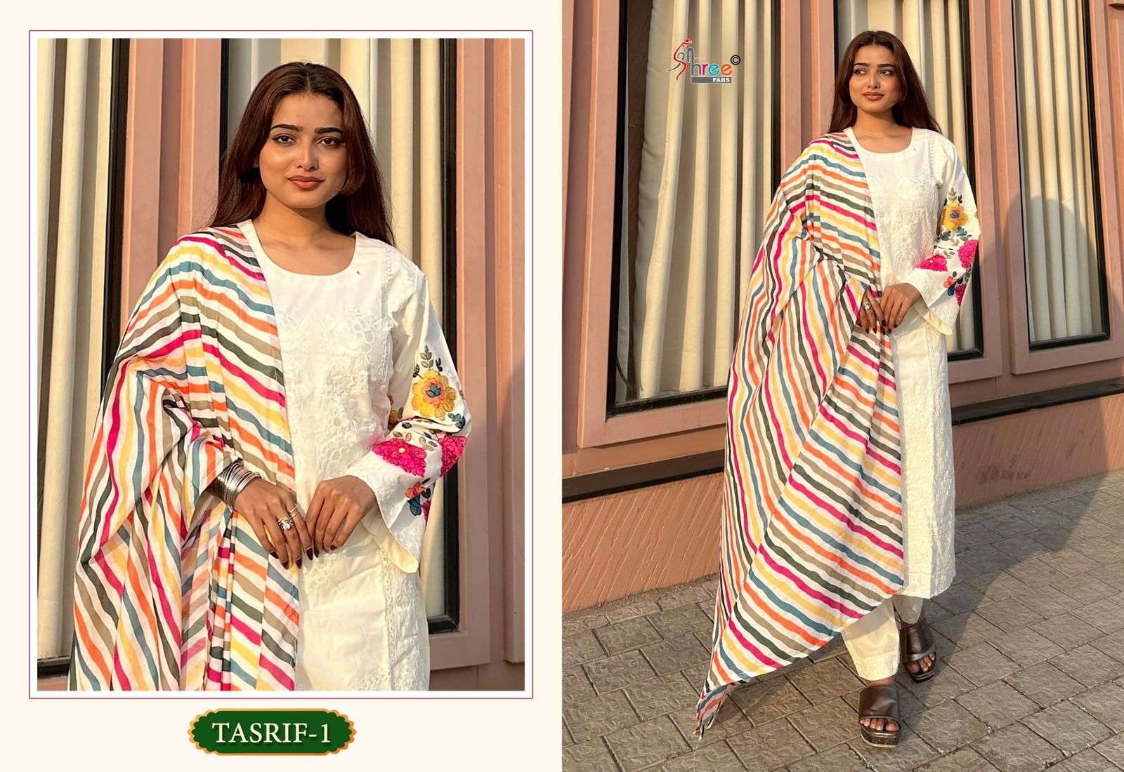 SHREE FABS TASRIF COTTON EMBROIDERIES WORK FANCY SUIT