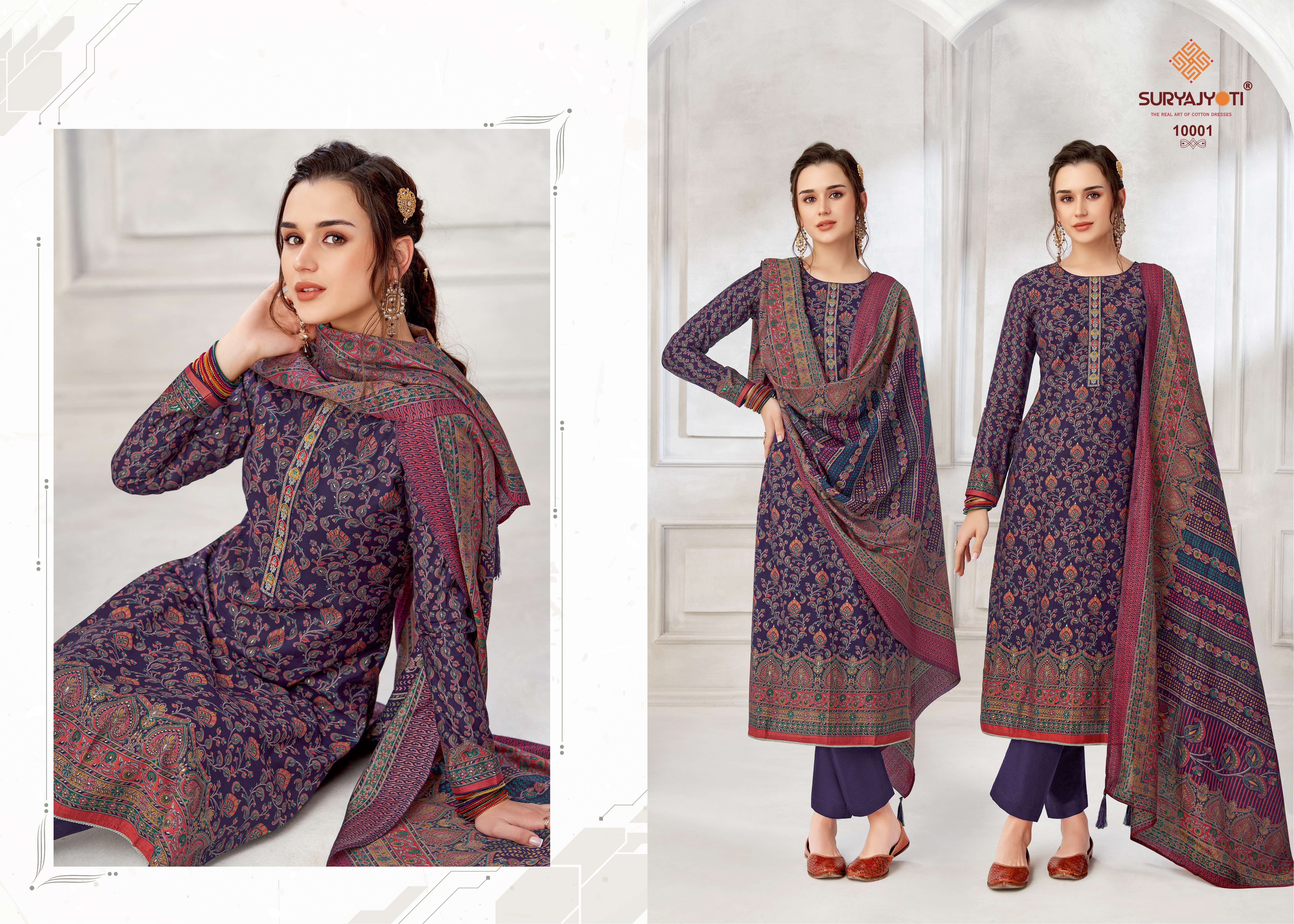 SURYAJYOTI PUSHPA VOL 10 MODAL FABRIC FANCY WORK SUIT