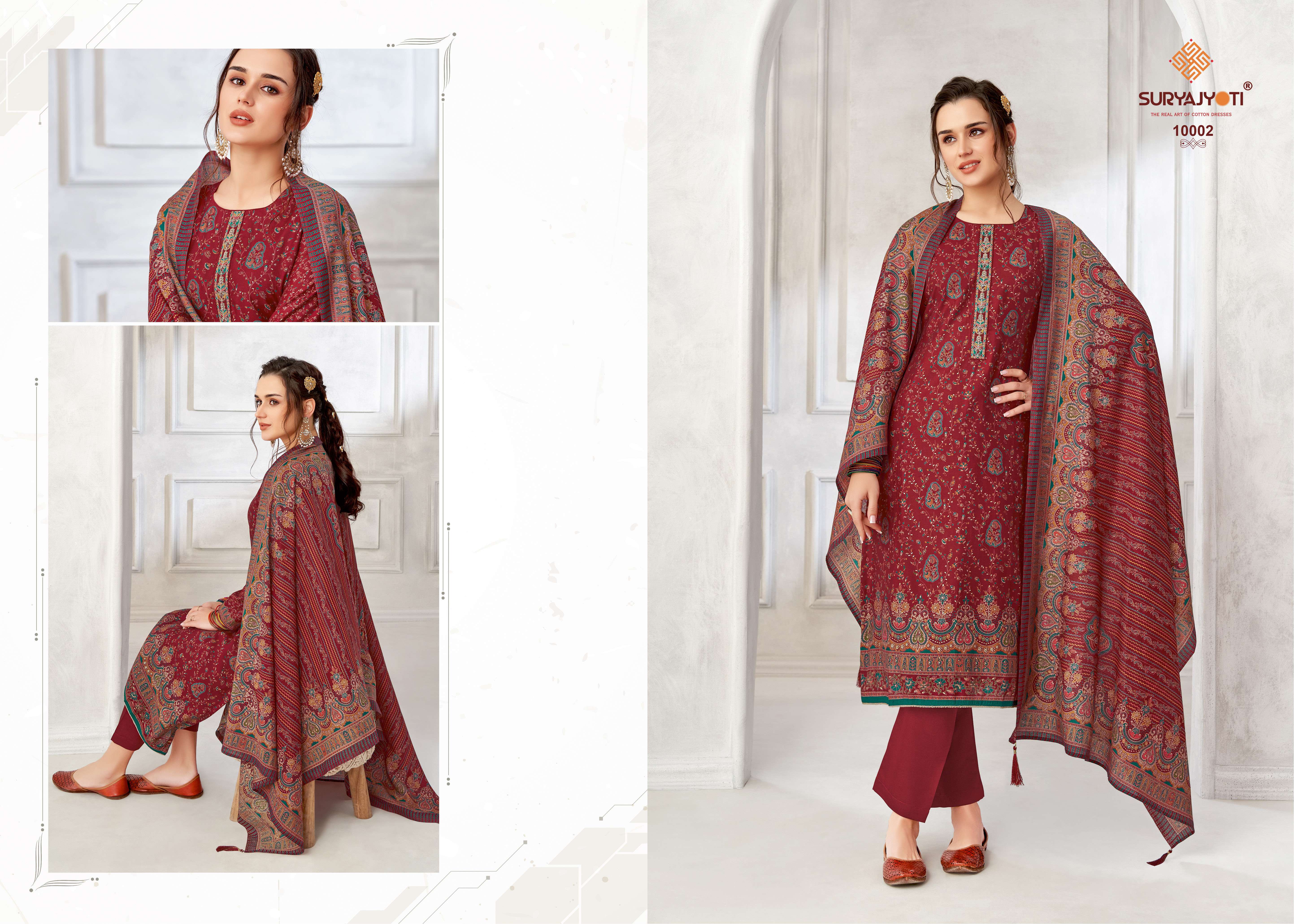 SURYAJYOTI PUSHPA VOL 10 MODAL FABRIC FANCY WORK SUIT