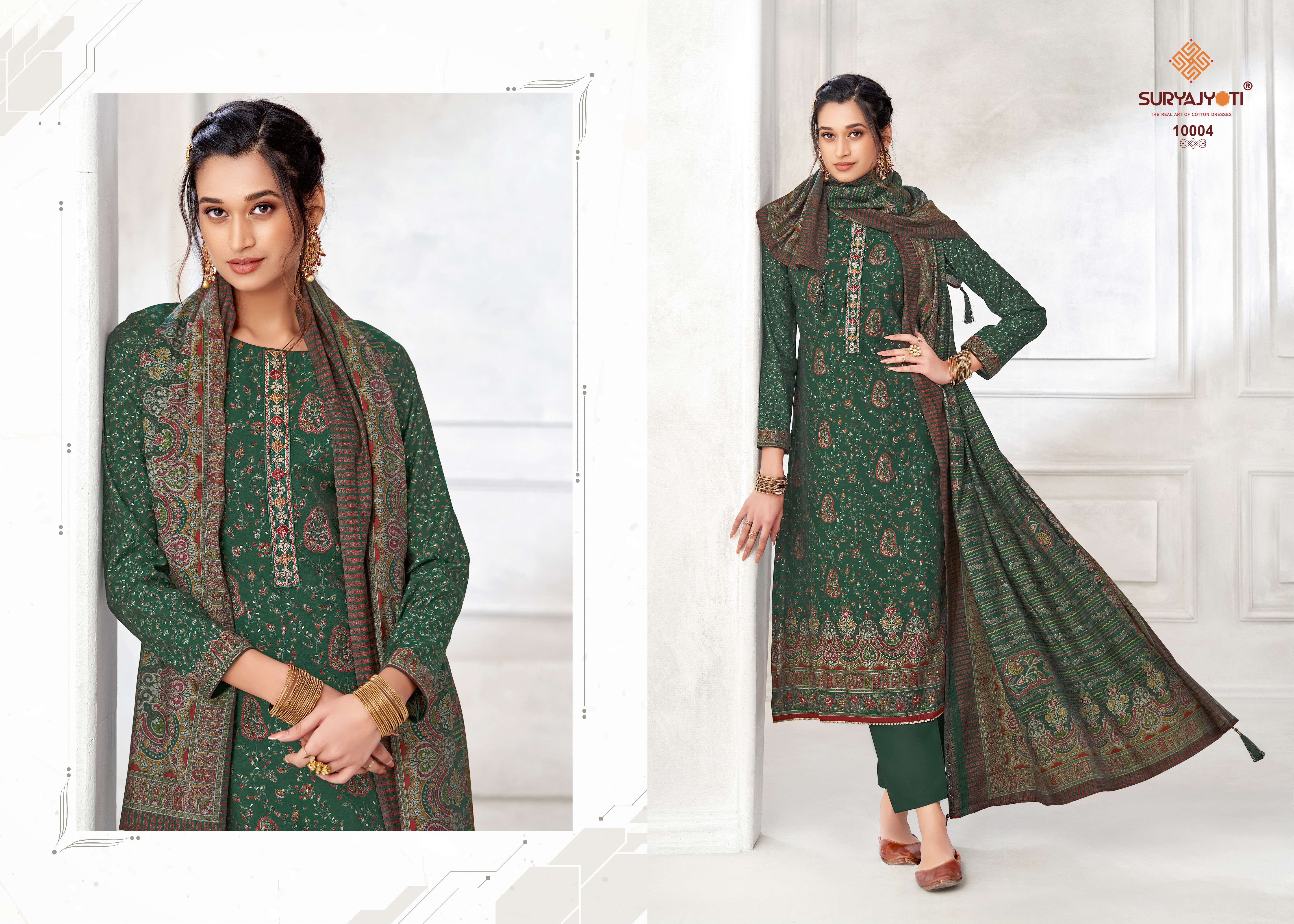 SURYAJYOTI PUSHPA VOL 10 MODAL FABRIC FANCY WORK SUIT