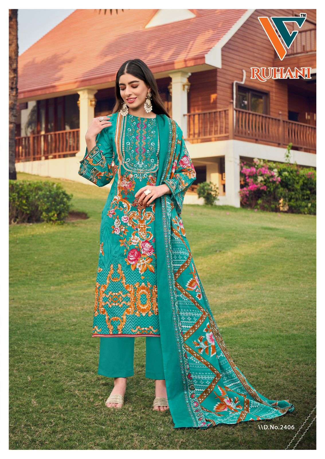 VANDANA‎ CREATION RUHANI‎ VOL 24 COTTON DIGITAL STYLE PINTS SALWAR SUIT