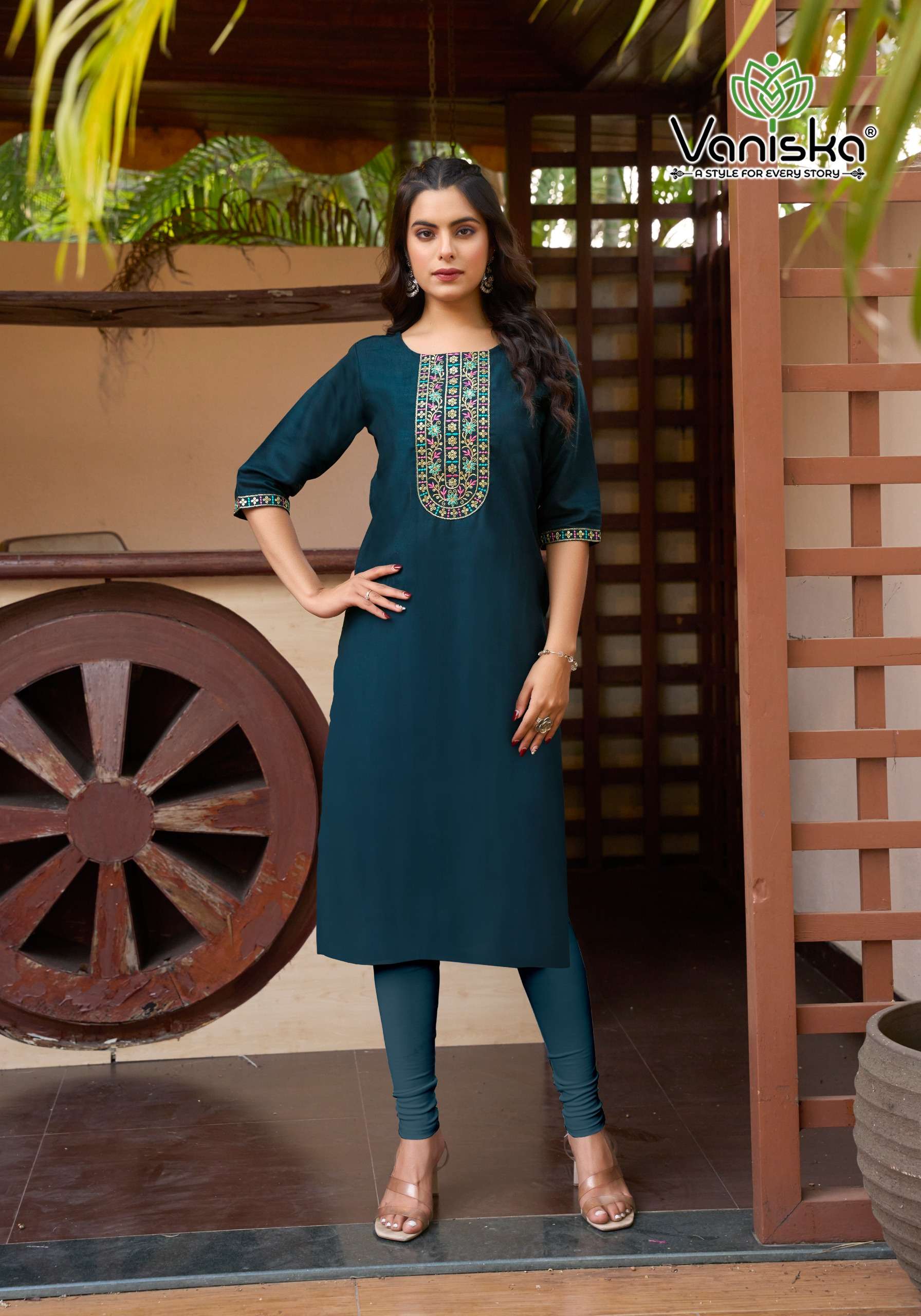 VANISKA FIVE STAR VOL 1 SILK FANCY WORKS LADIES KURTI
