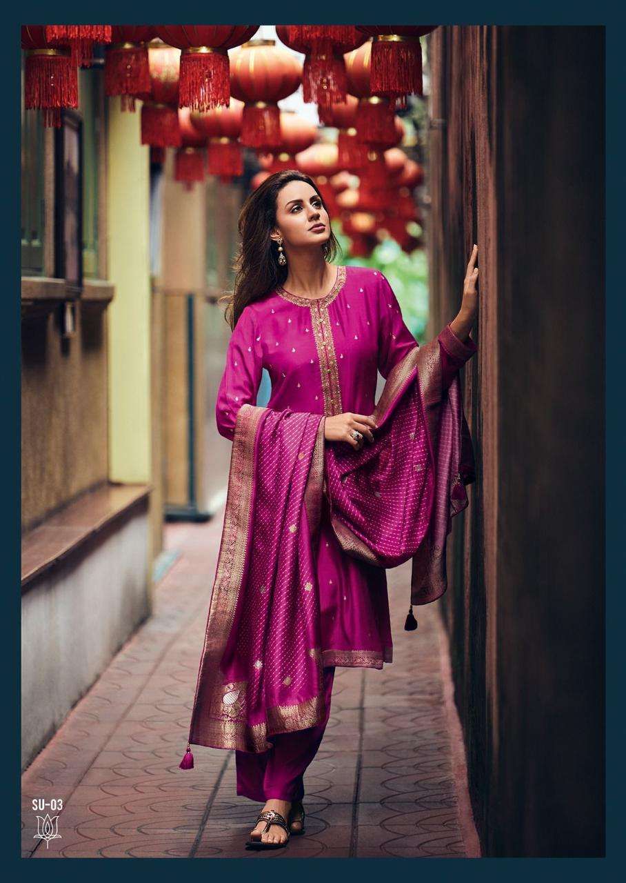 VARSHA SHUBH MUSLIN EMBROIDERY DESIGNER HEAVY SUIT