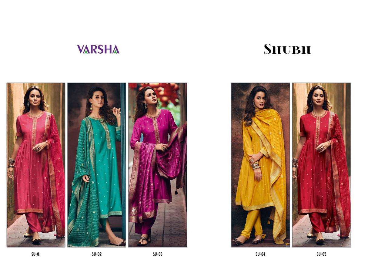 VARSHA SHUBH MUSLIN EMBROIDERY DESIGNER HEAVY SUIT