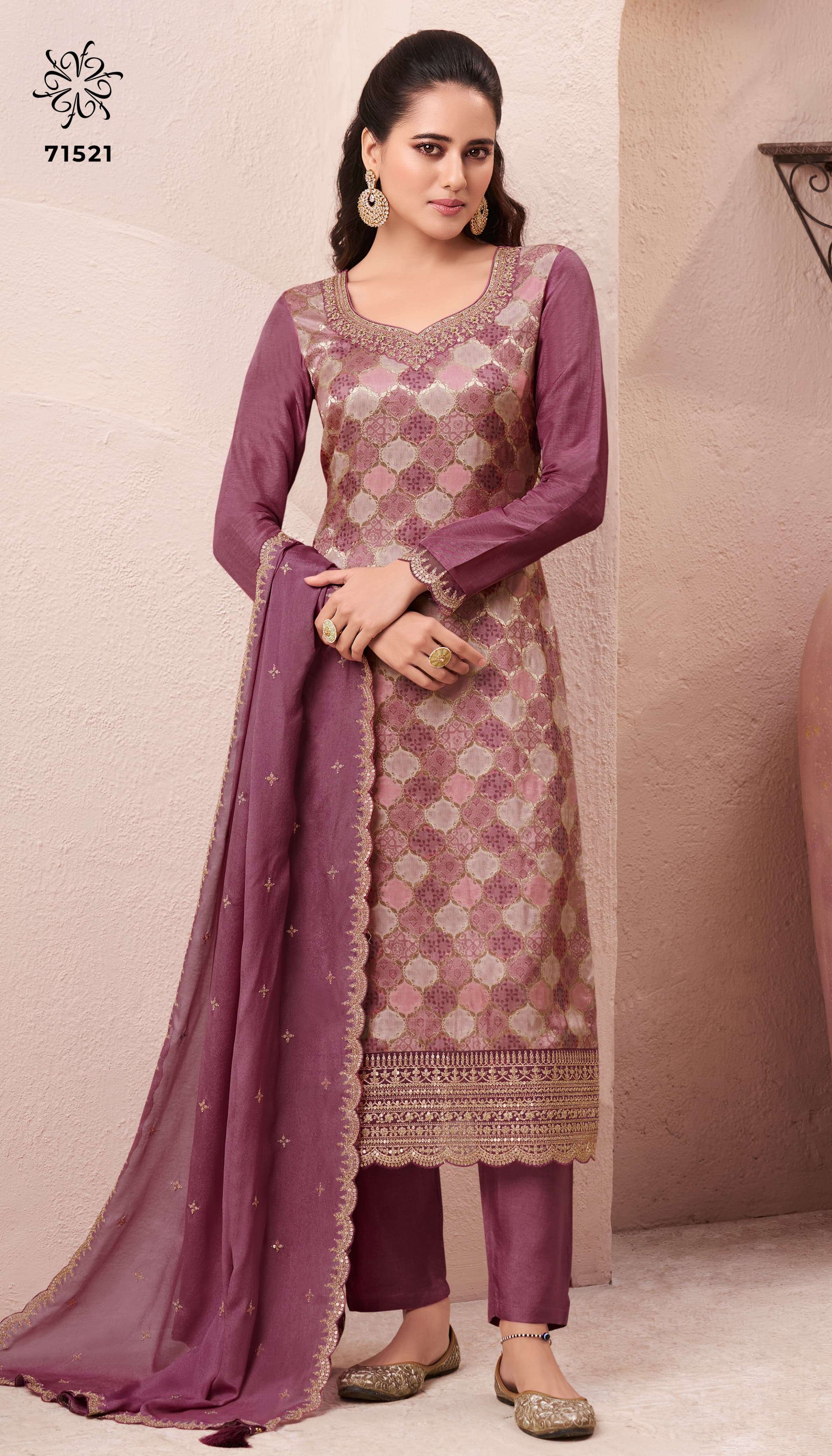 VINAY FASHION KULEESH AASMAA SILK DESIGNER TRADITIONAL WEAR SUIT
