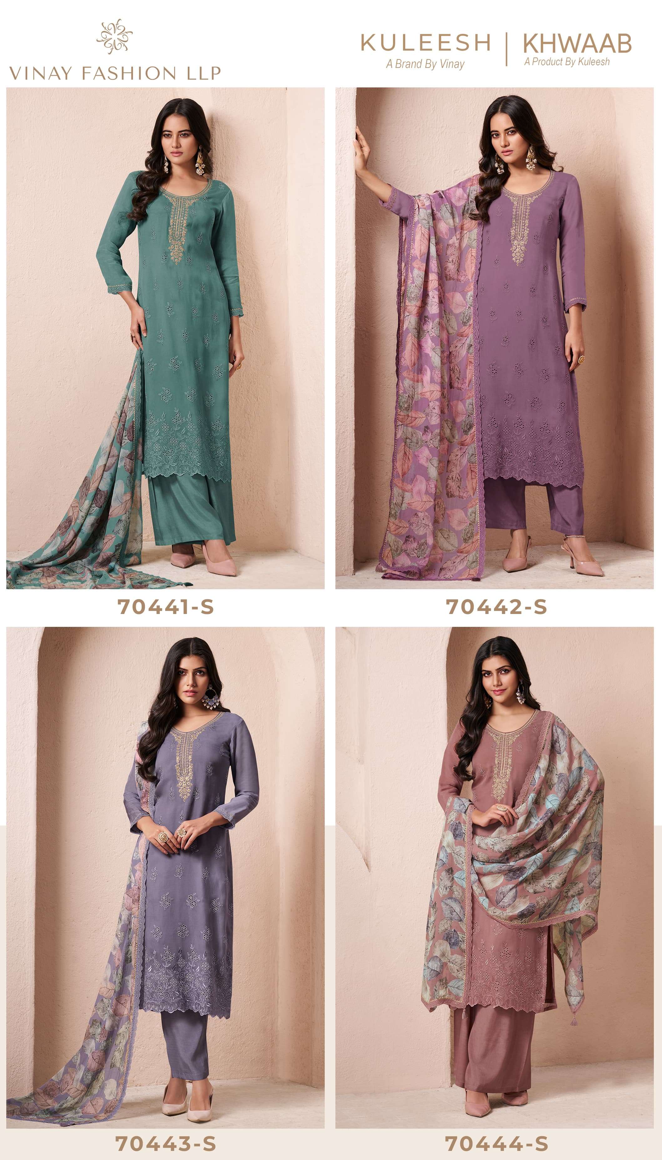 VINAY FASHION KULEESH KHWAAB ORGANZA EMBROIDERED SUIT