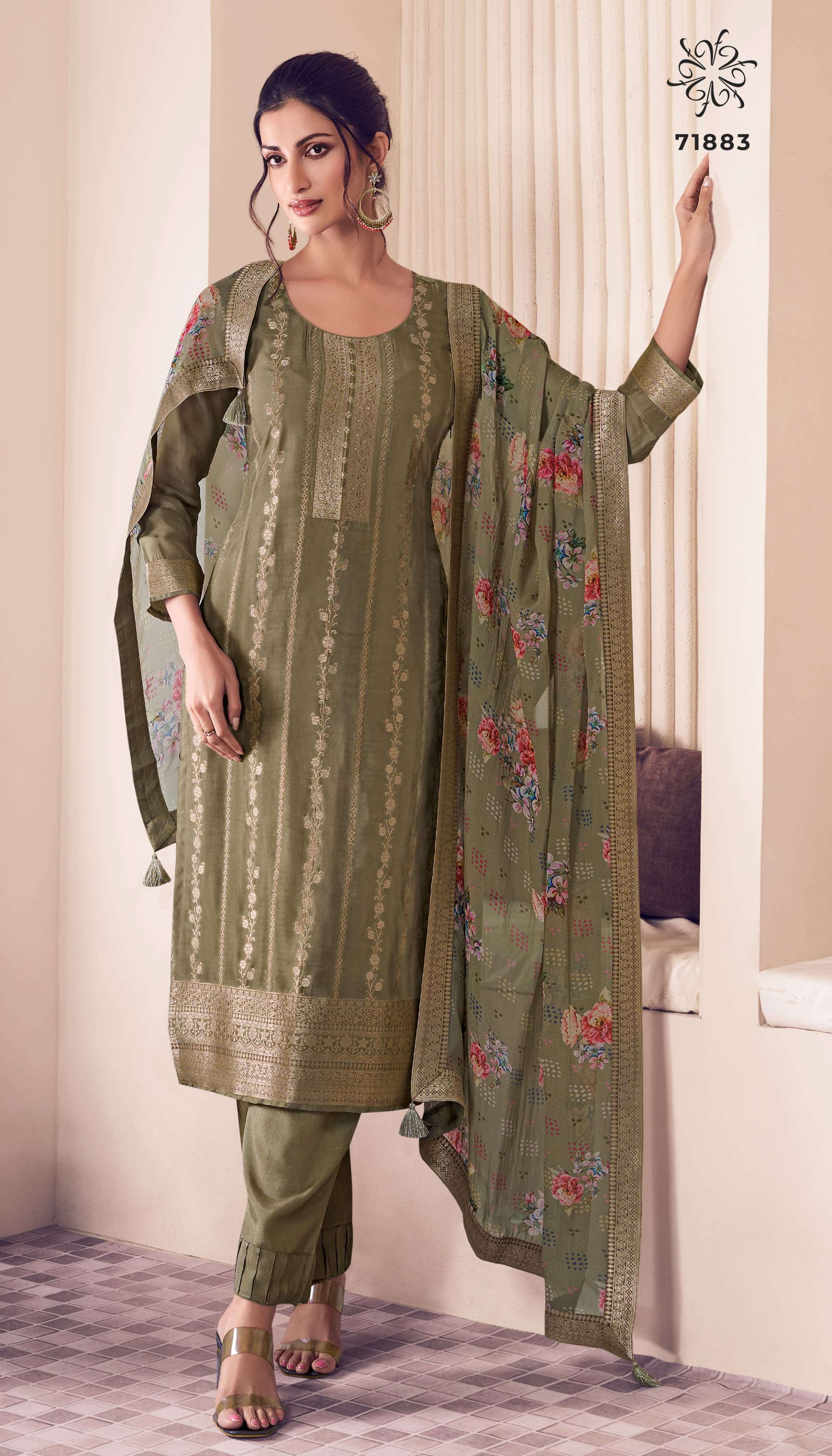 VINAY FASHION KULEESH NORAA SILK JACQUARD DESIGNER FESTIVE WEAR SUIT