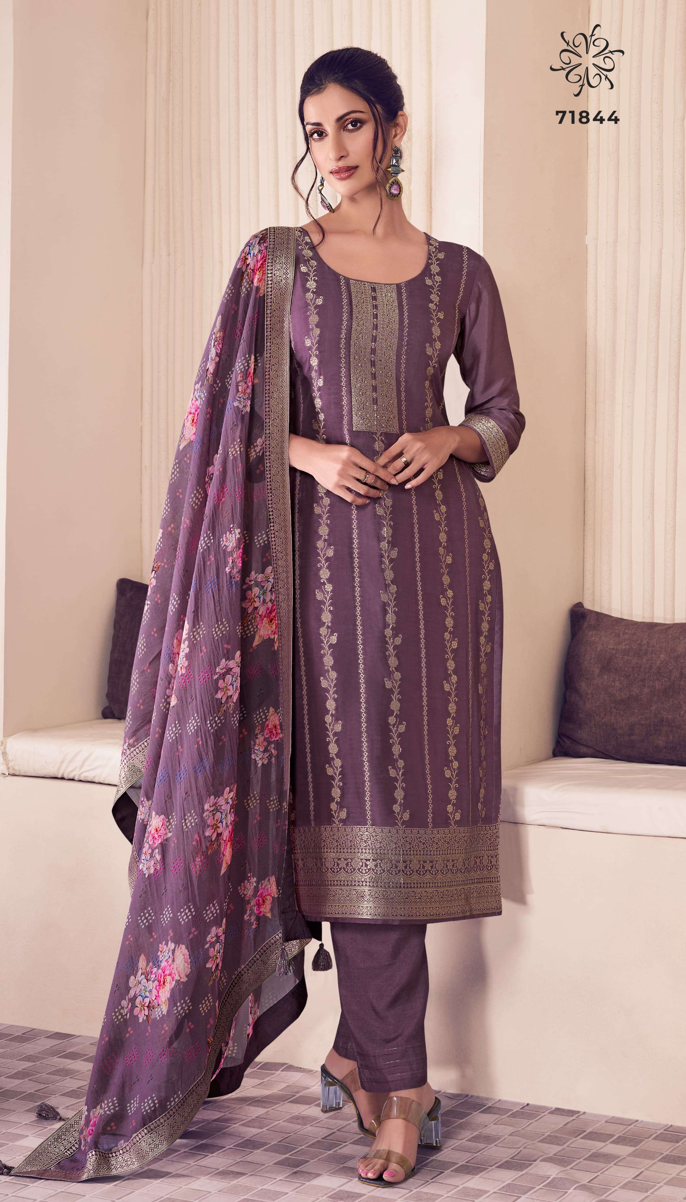 VINAY FASHION KULEESH NORAA SILK JACQUARD DESIGNER FESTIVE WEAR SUIT