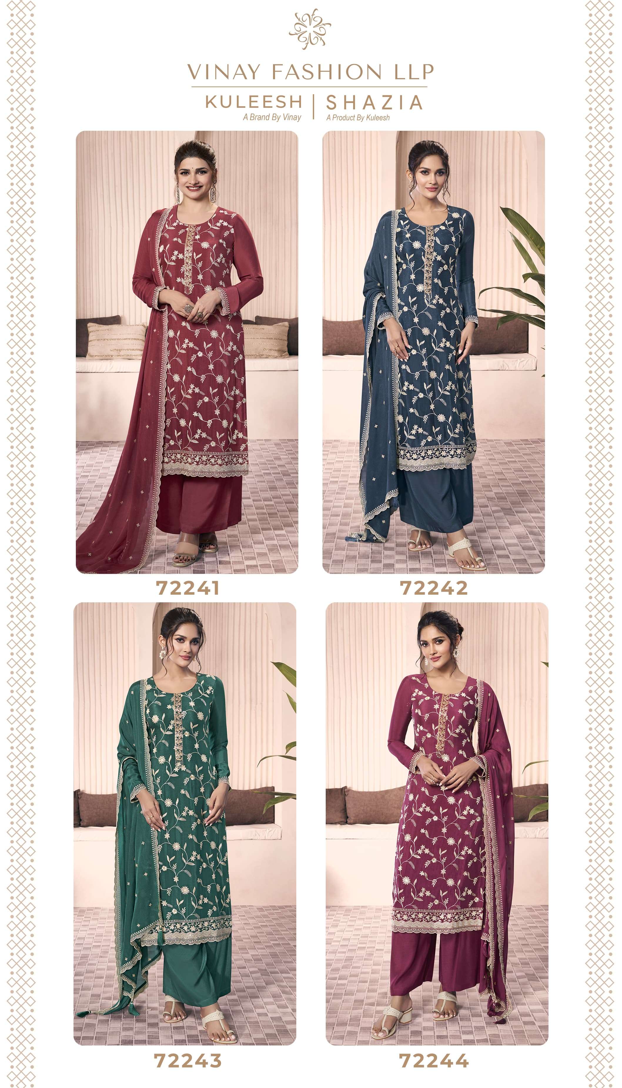 VINAY FASHION KULEESH SHAZIA FANCY EMBROIDERED HEAVY SUIT