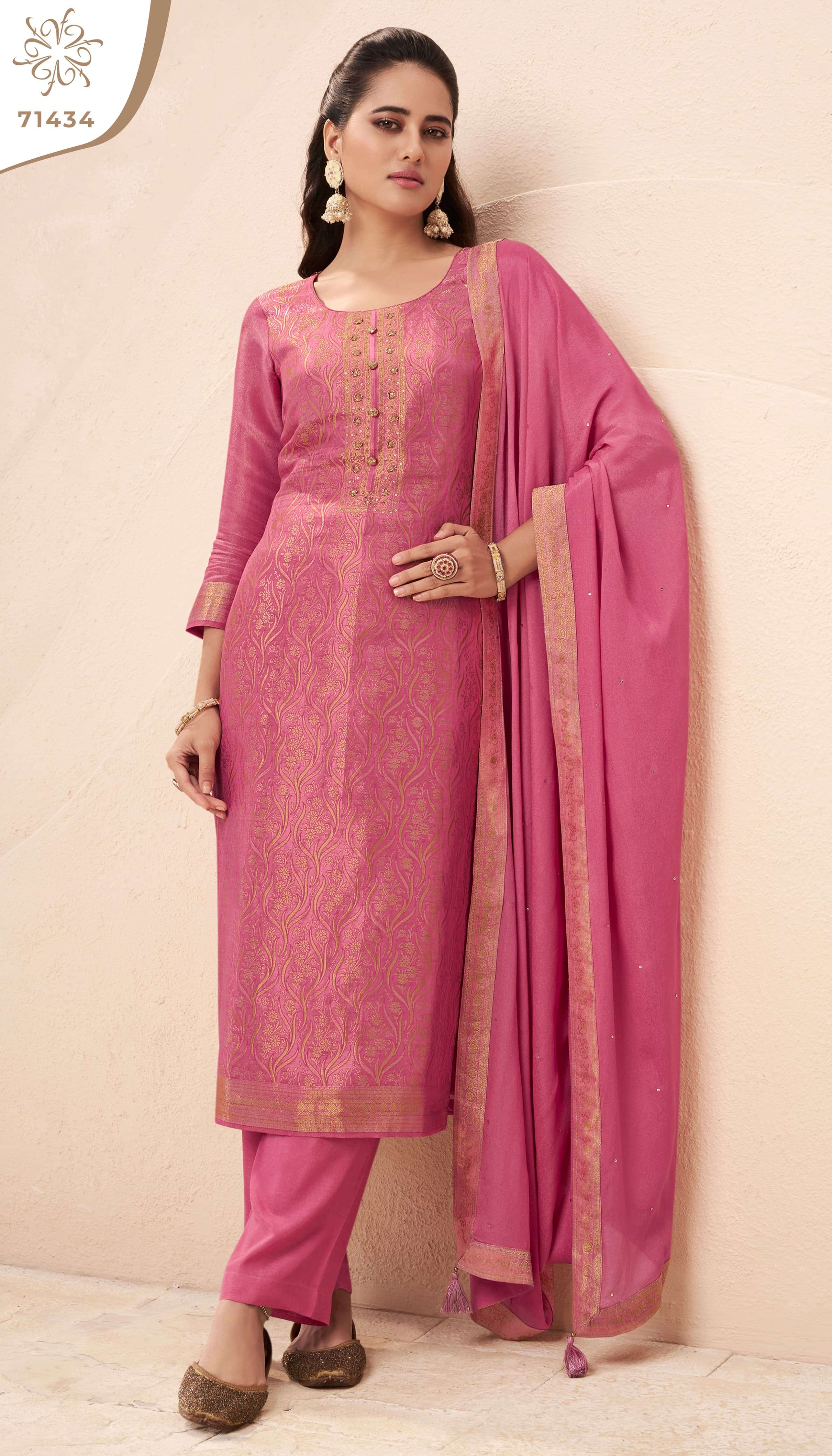 VINAY FASHION KULEESH STAR JACQUARD DESIGNR WORK SUIT
