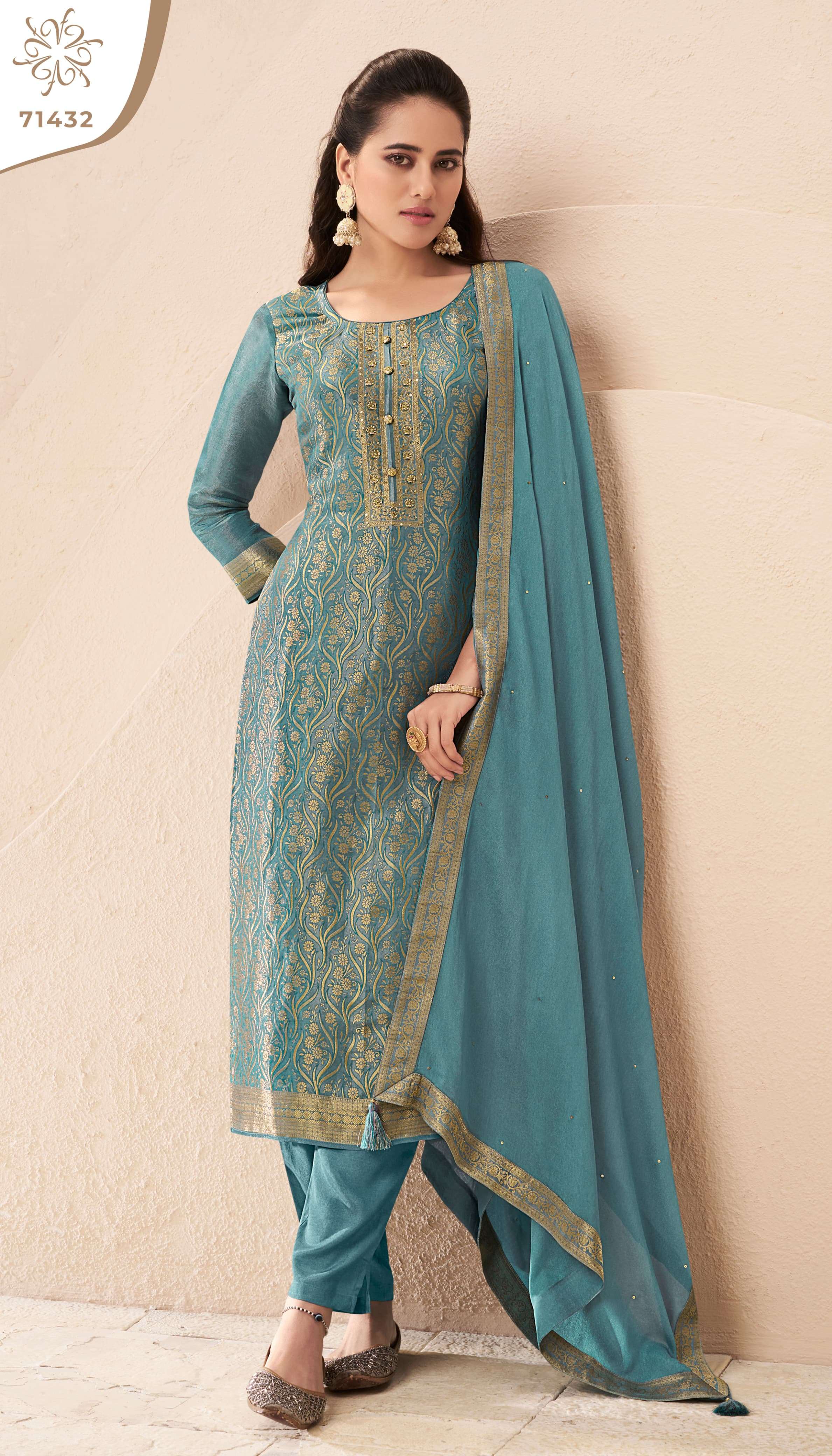 VINAY FASHION KULEESH STAR JACQUARD DESIGNR WORK SUIT