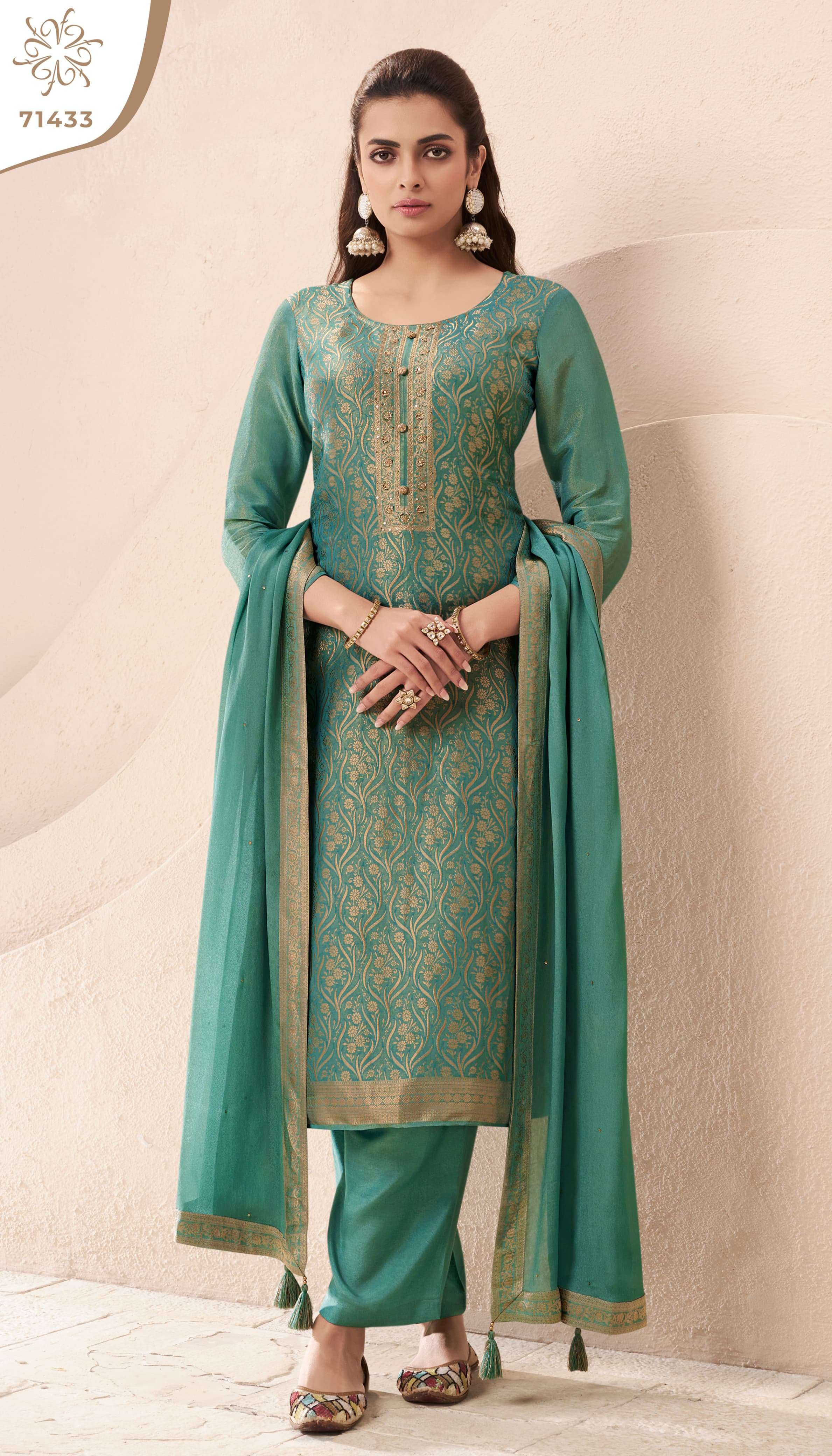 VINAY FASHION KULEESH STAR JACQUARD DESIGNR WORK SUIT