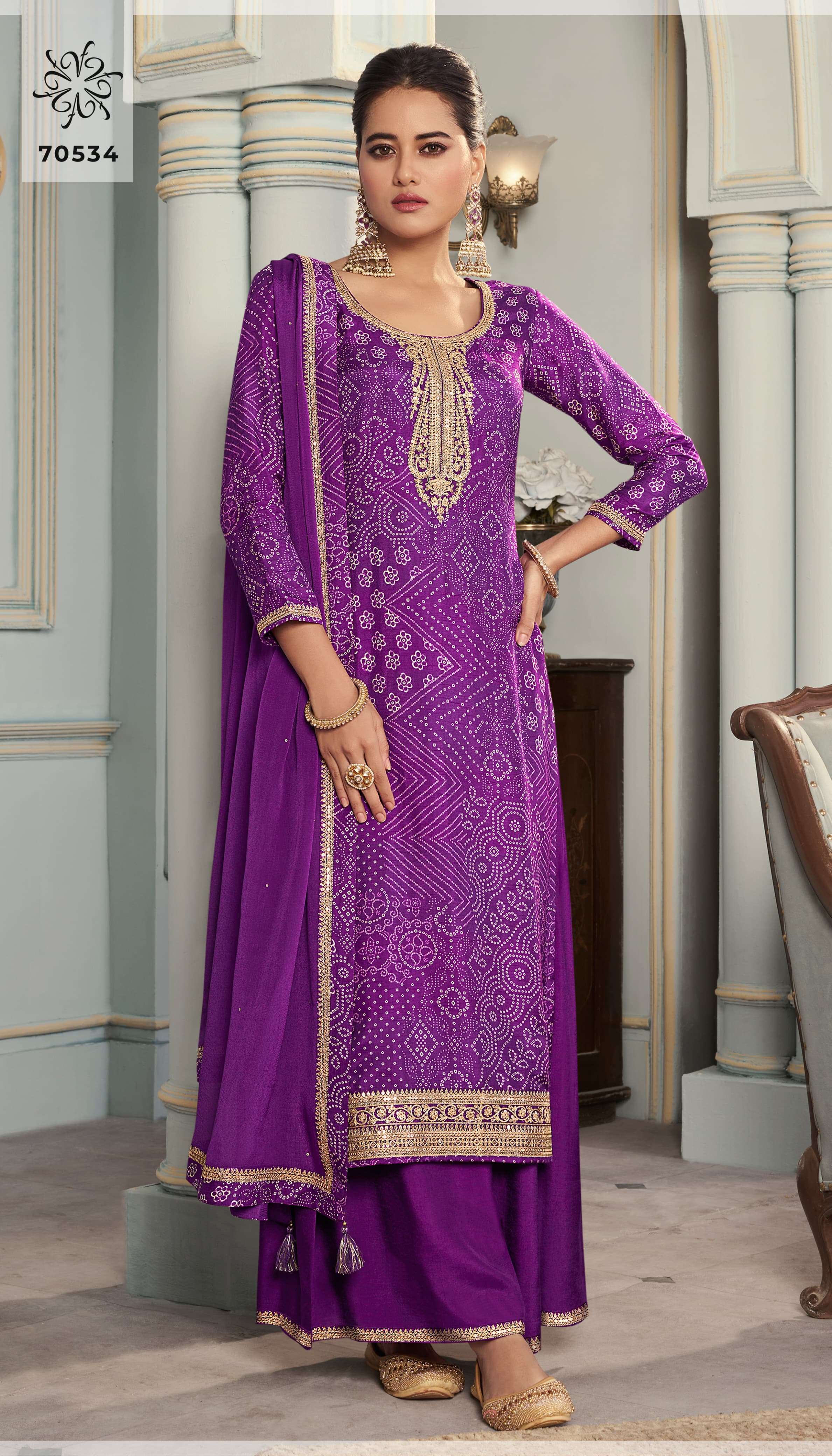 VINAY FASHION KULEESH STUTI SILK DIGITAL PRINT WITH DESIGNER WORK SUIT