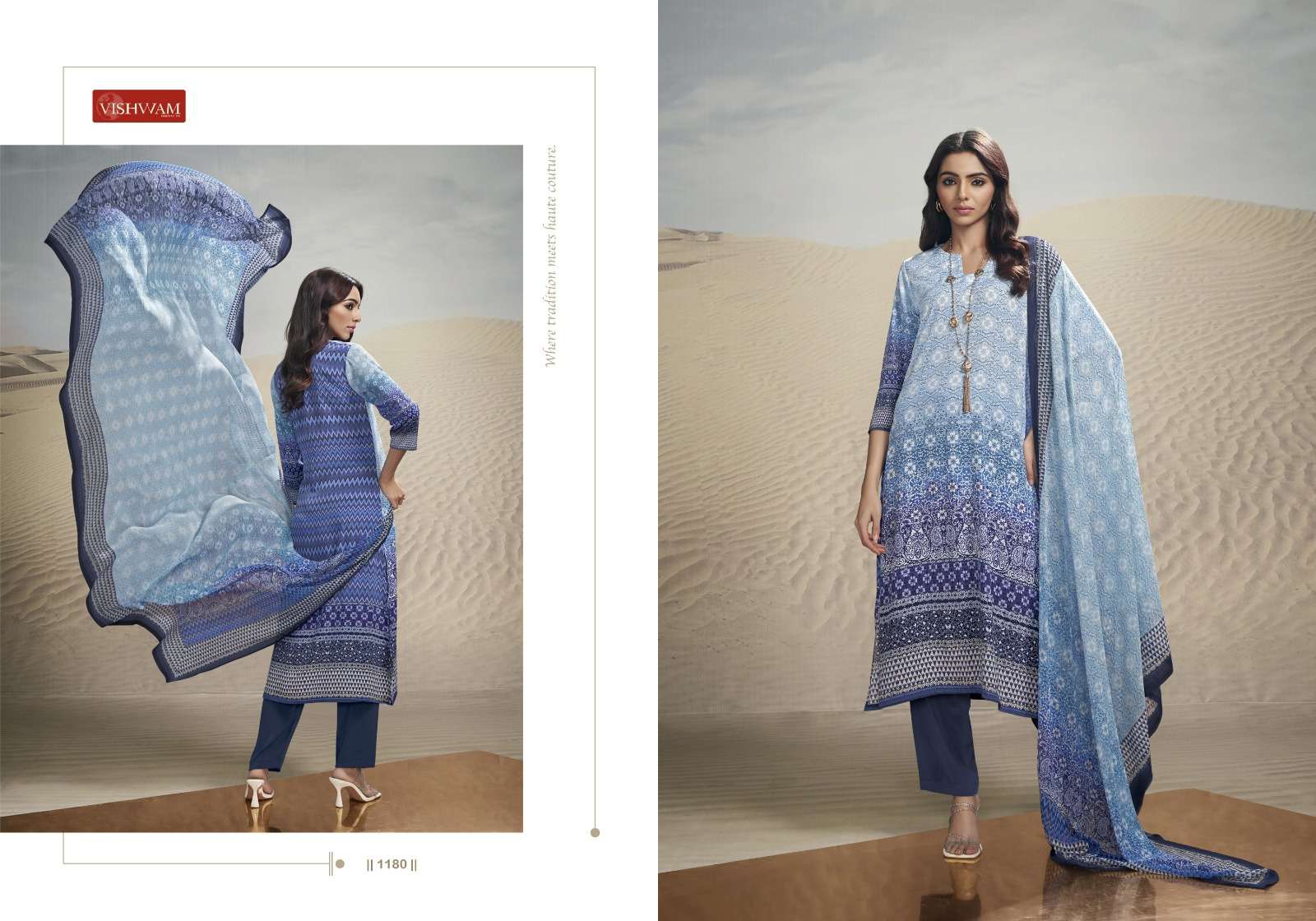 VISHWAM FABRICS CAFE LATTE VOL 18 CREPE DIGITAL PRINT SUIT