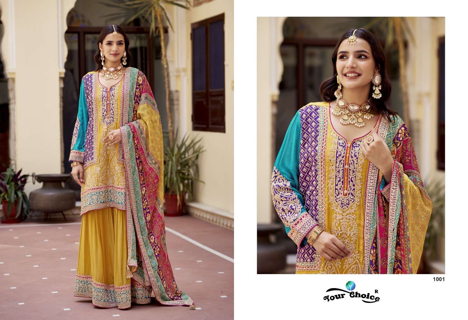 YOUR CHOICE VENIC HEAVY ELEGANT DESIGNER WEDDING WEAR SHARARA SUIT