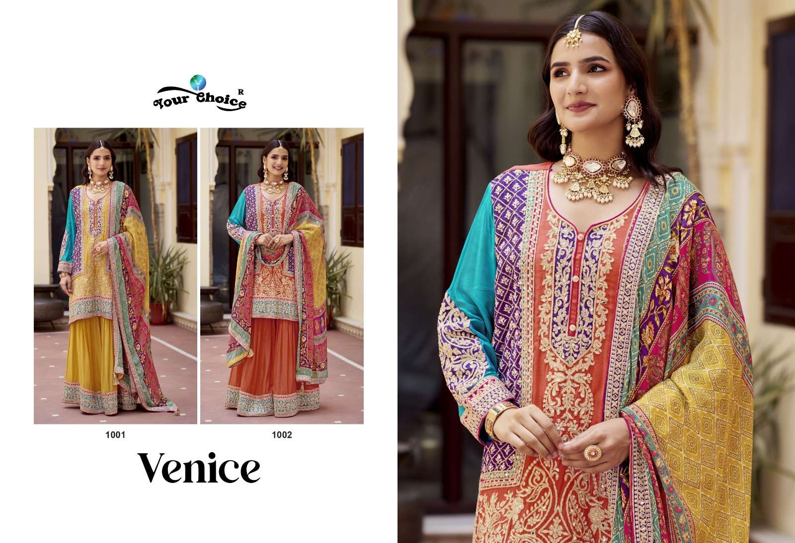 YOUR CHOICE VENIC HEAVY ELEGANT DESIGNER WEDDING WEAR SHARARA SUIT