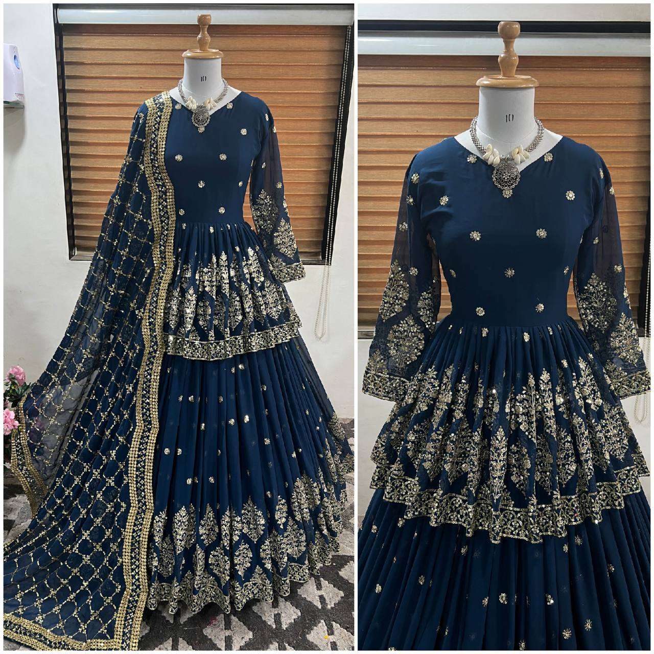 ZF 258 GEORGETTE HEAVY DESIGNER FESTIVE WEAR LEHENGA 