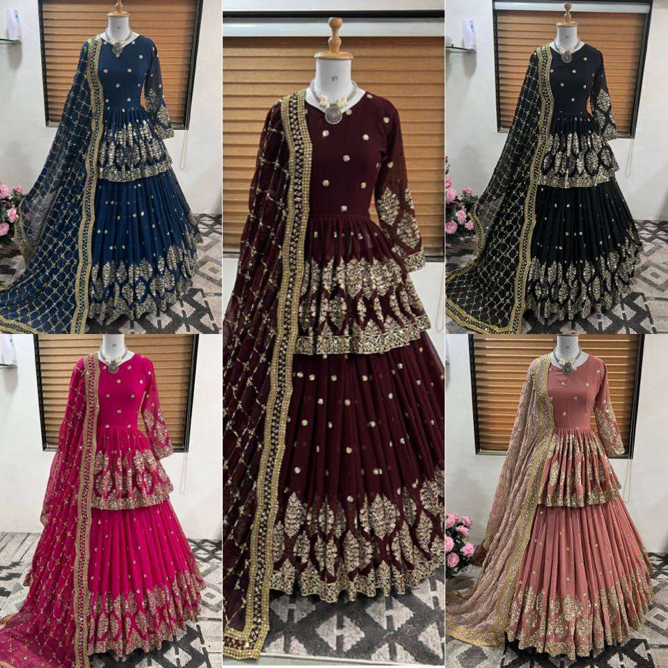 ZF 258 GEORGETTE HEAVY DESIGNER FESTIVE WEAR LEHENGA 