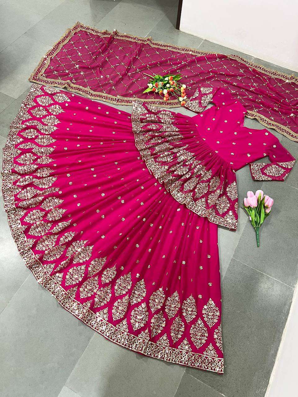 ZF 258 GEORGETTE HEAVY DESIGNER FESTIVE WEAR LEHENGA 