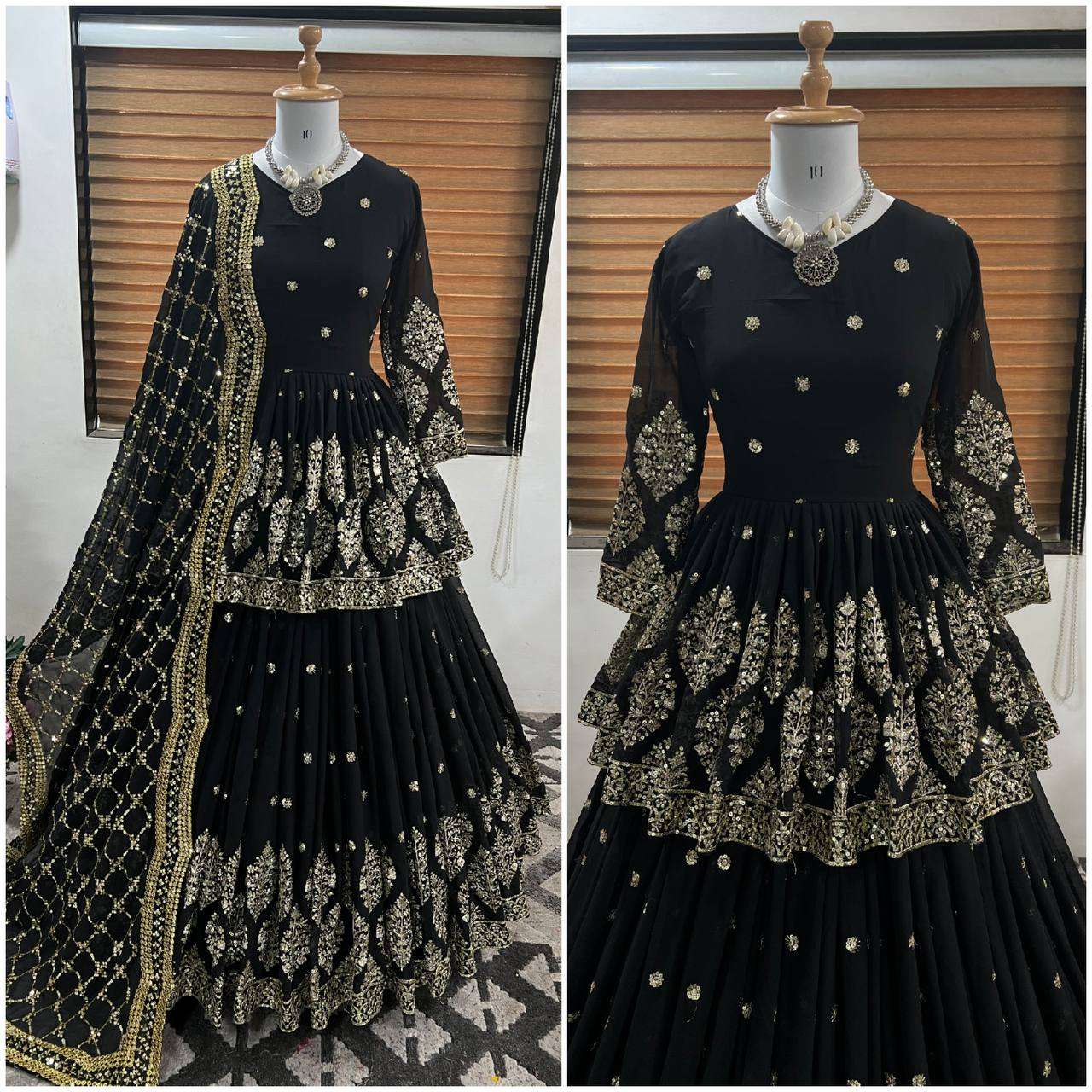 ZF 258 GEORGETTE HEAVY DESIGNER FESTIVE WEAR LEHENGA 