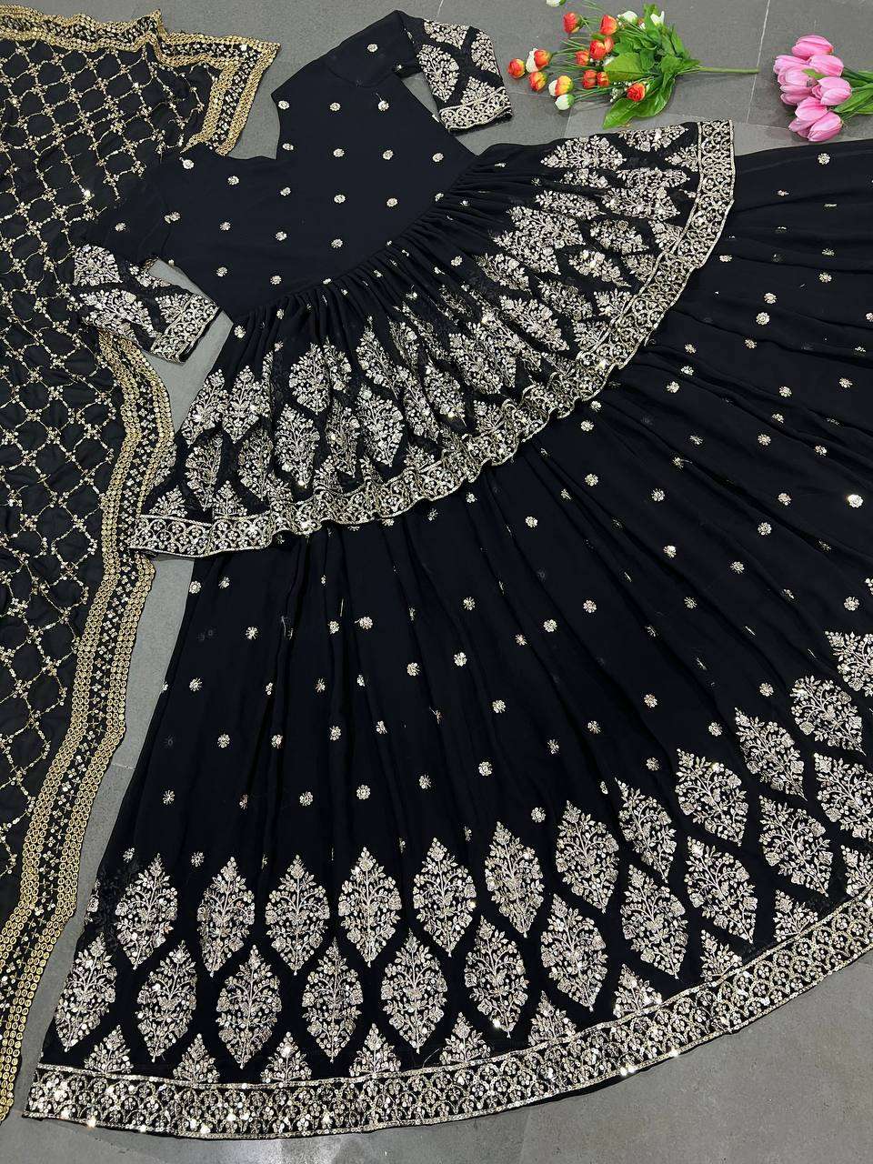 ZF 258 GEORGETTE HEAVY DESIGNER FESTIVE WEAR LEHENGA 