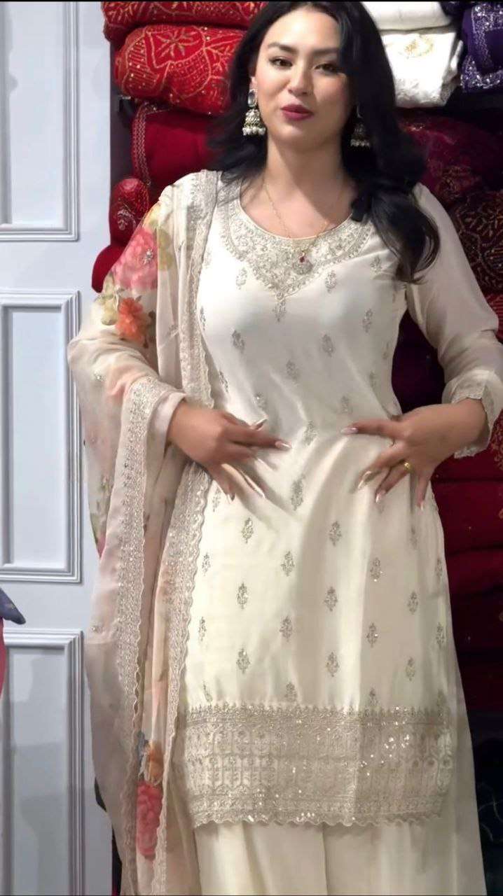 ZF 6002 FANCY DESIGNER PARTY WEAR SHARARA SUIT