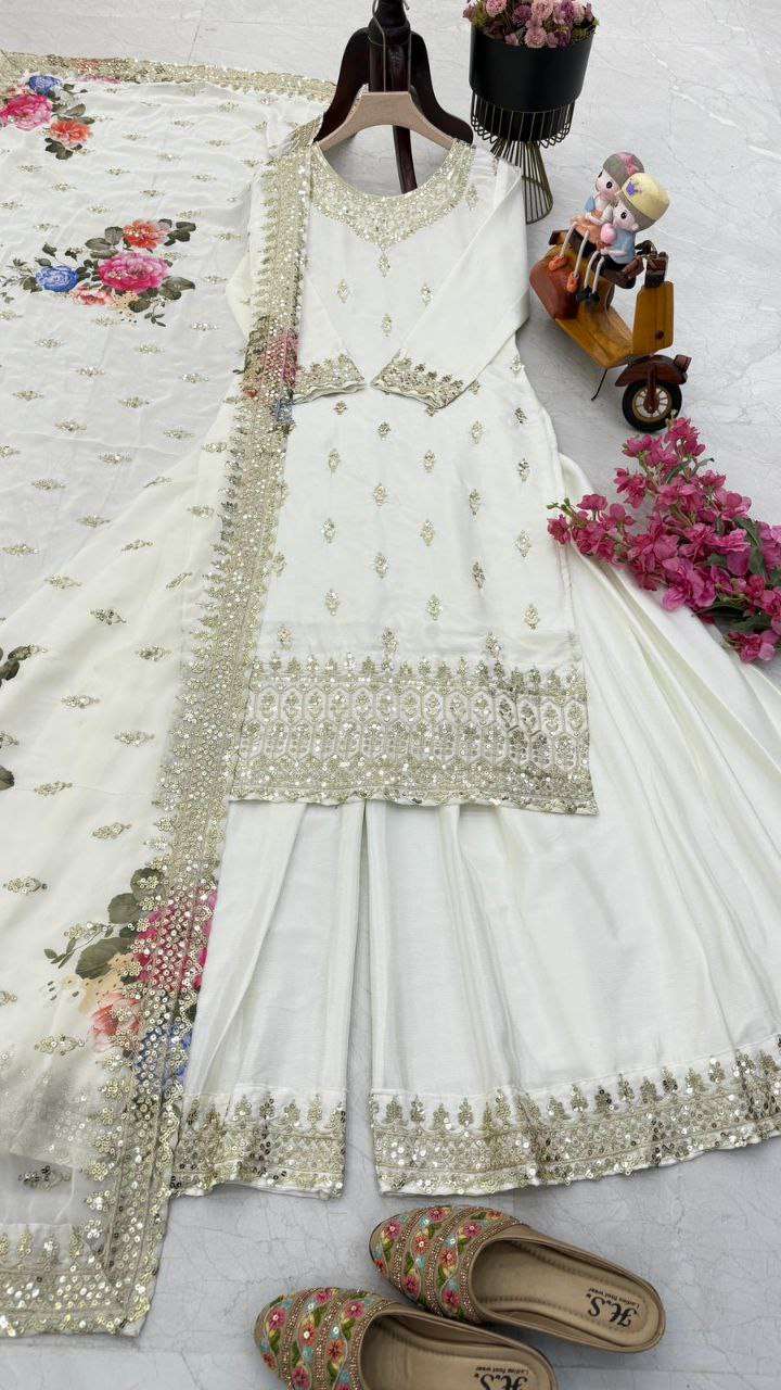 ZF 6002 FANCY DESIGNER PARTY WEAR SHARARA SUIT