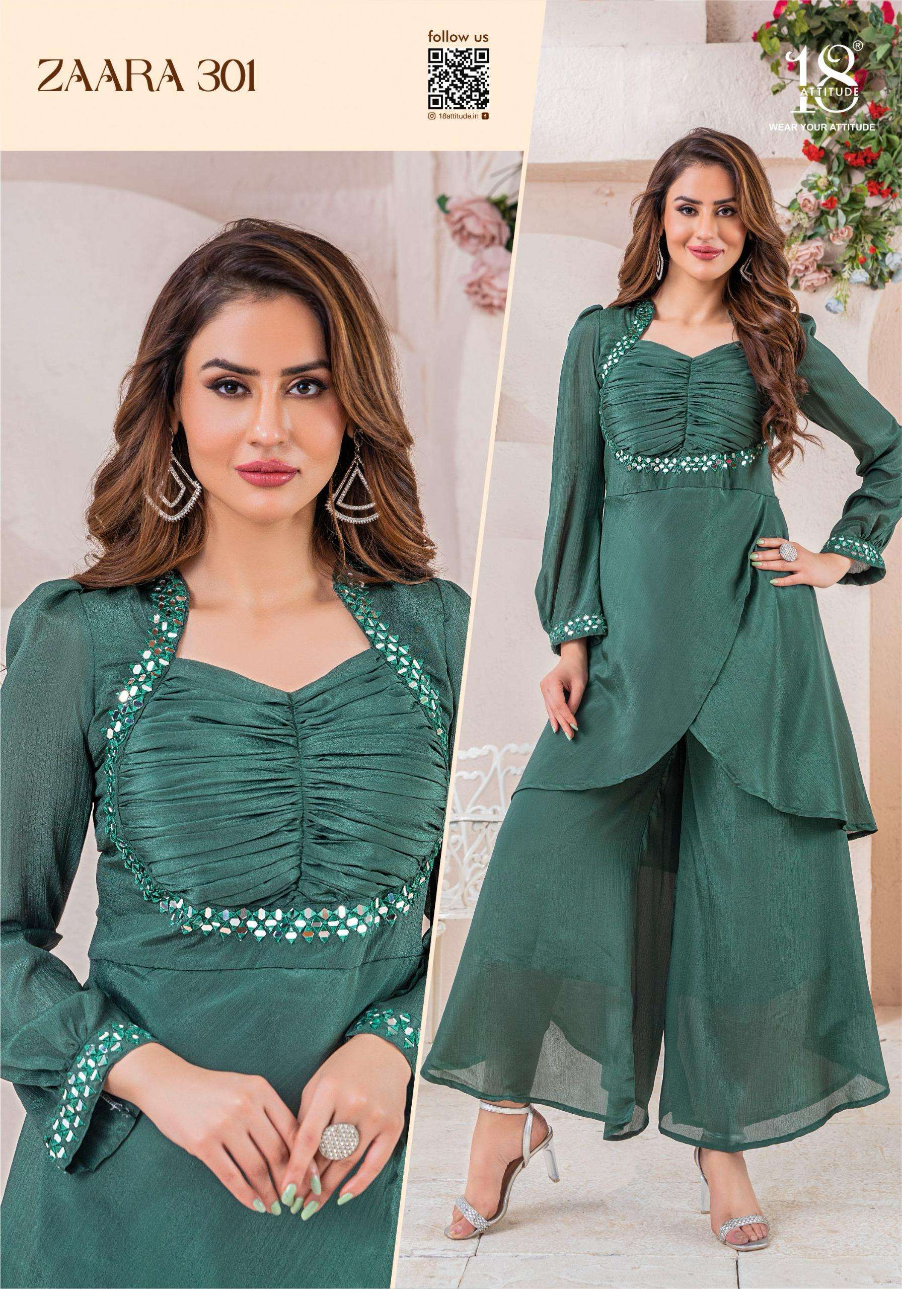 18 ATTITUDE  ZAARA VOL 3 PREETY LOOK DESIGNER CO-ORD SET