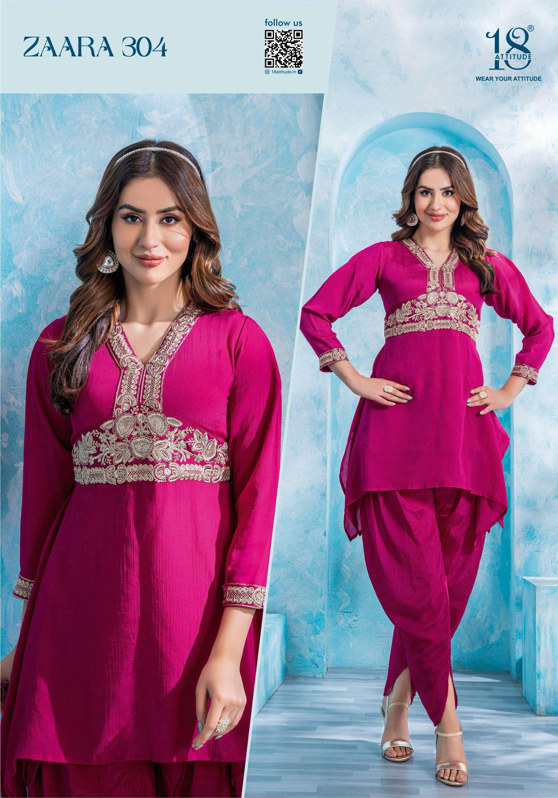 18 ATTITUDE  ZAARA VOL 3 PREETY LOOK DESIGNER CO-ORD SET